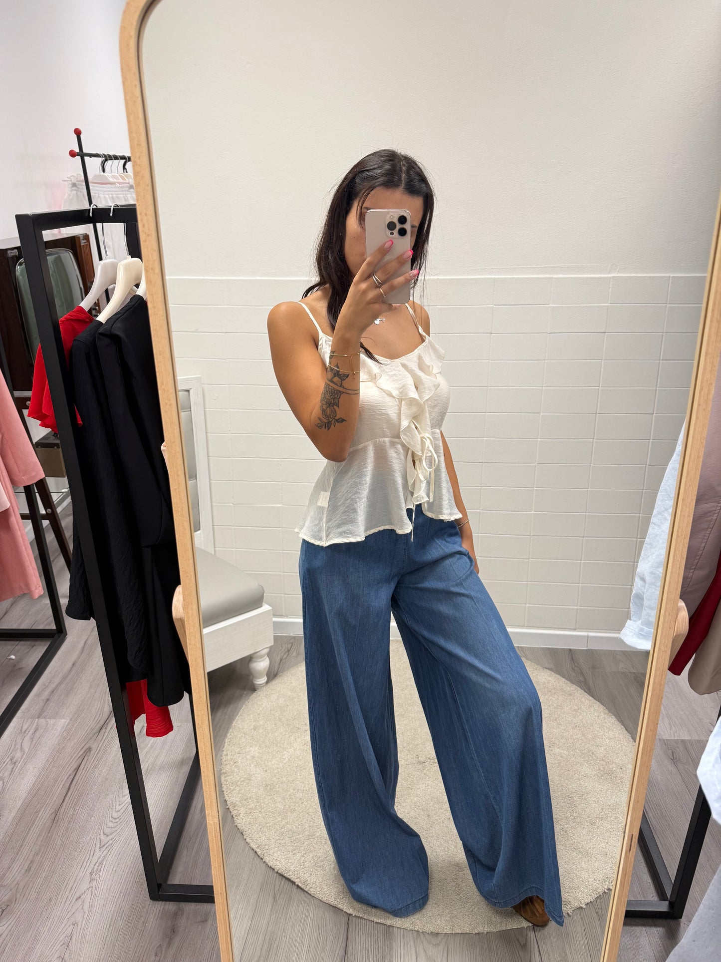Susy Mix Pantalone Palazzo in Chambray