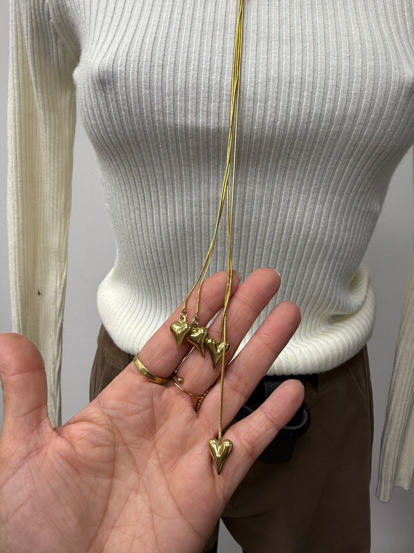 Collana saliscendi cuori Memoire