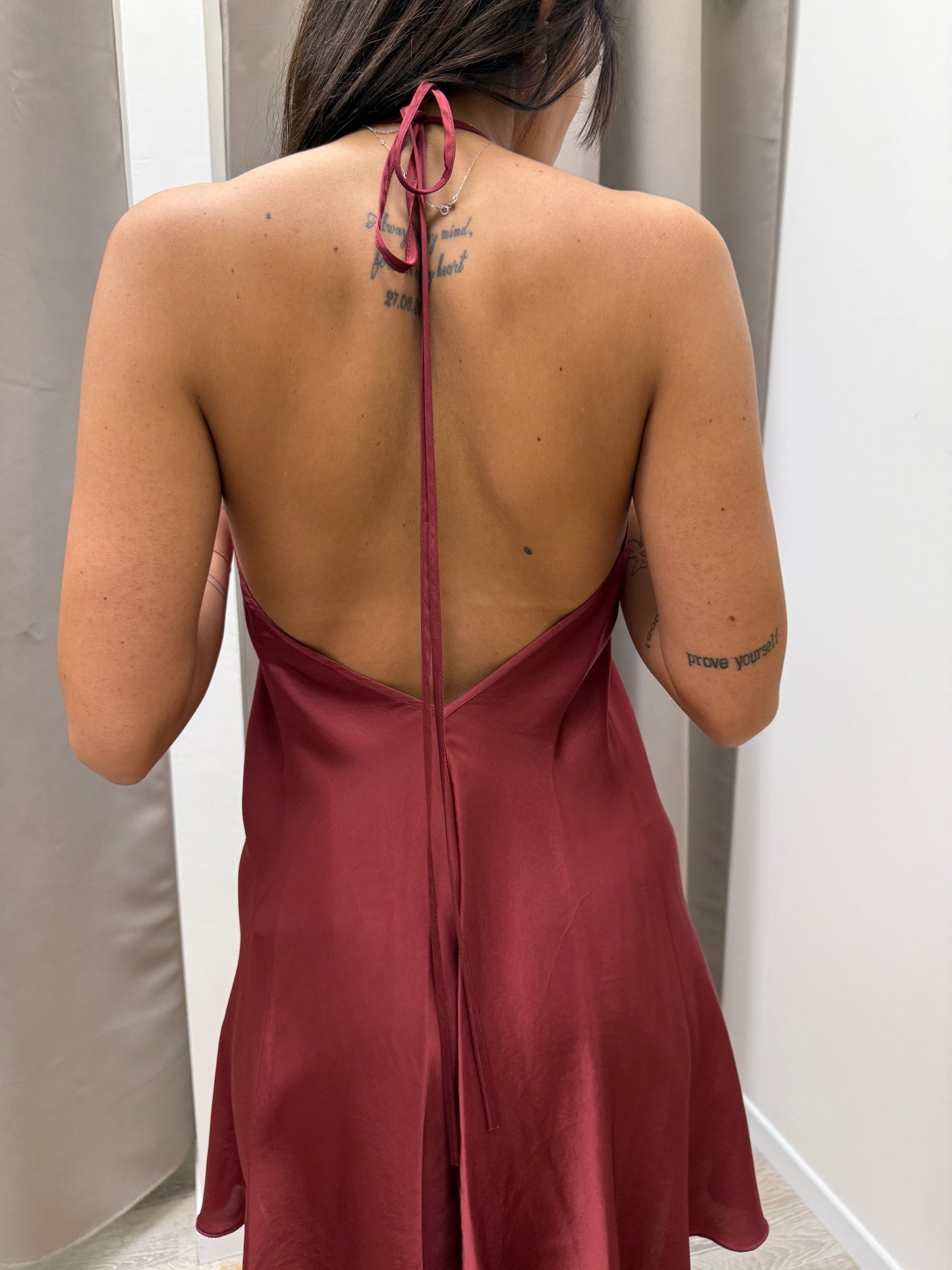 HaveOne Abito Fazzoletto Corto Rosso India