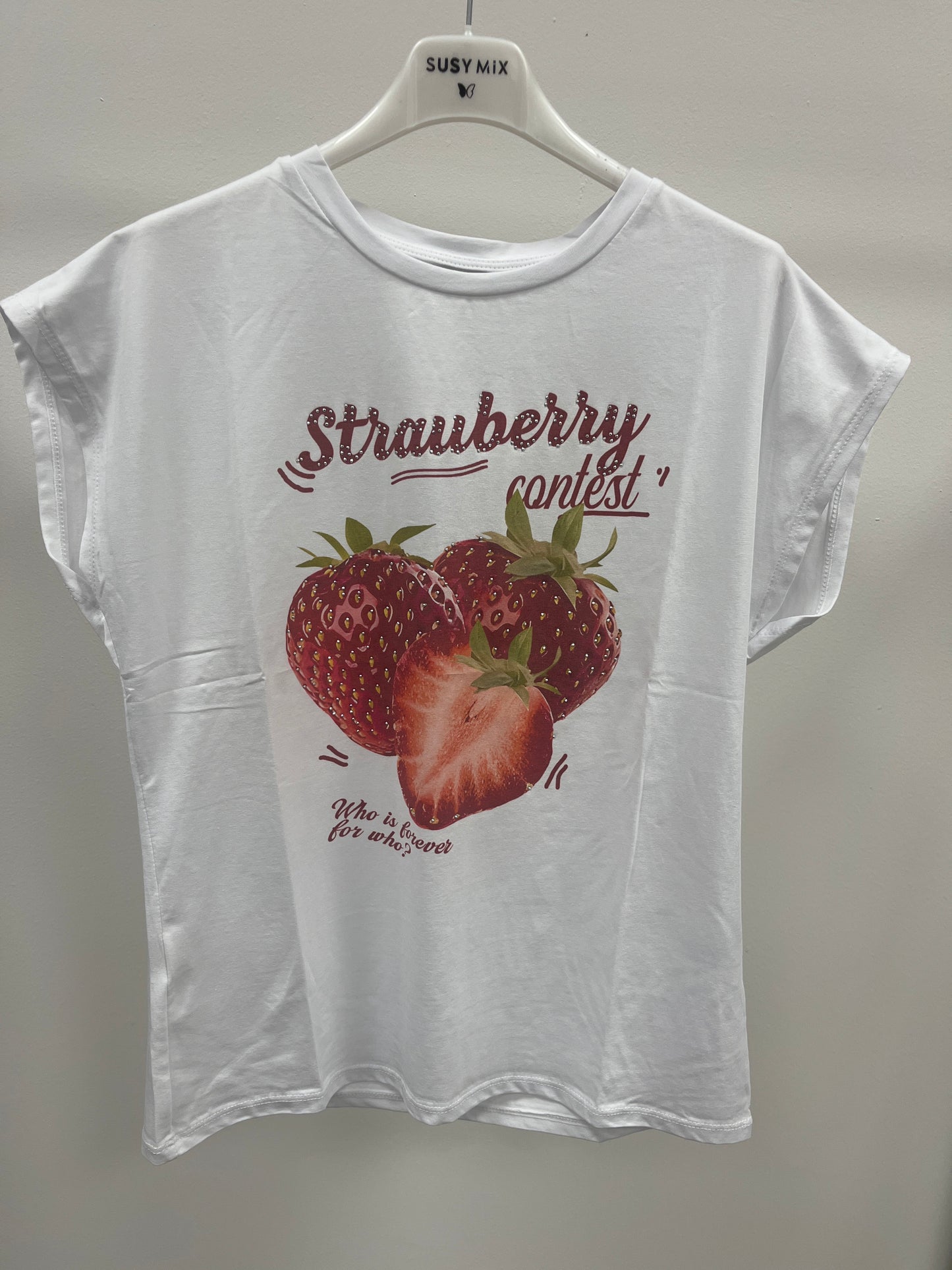 Susy Mix T-Shirt con stampa Strauberry