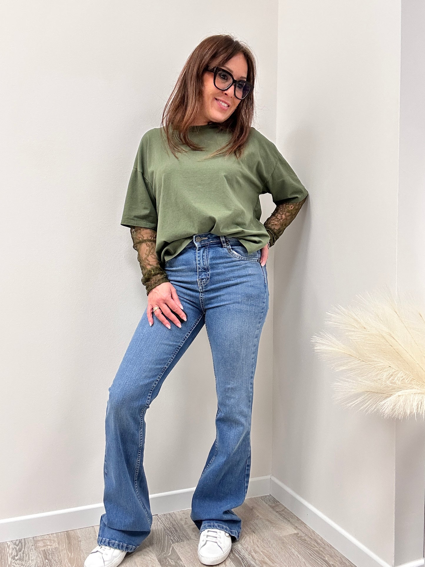 Two way denim boot cut zampa