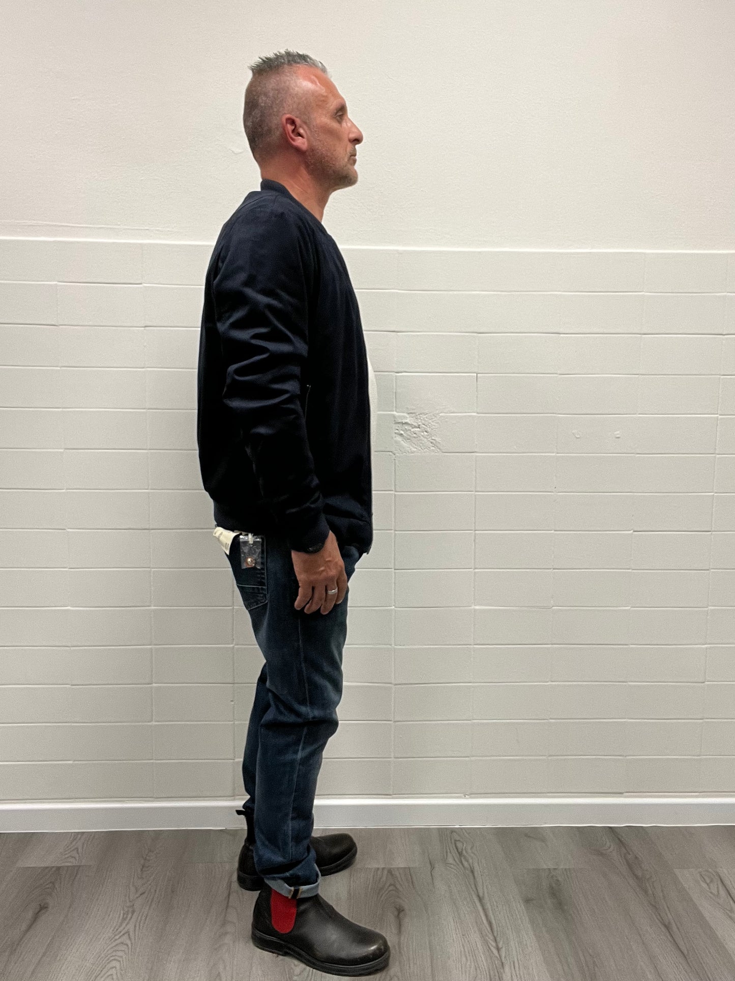 Giacca Bomber in Ecocamoscio Blu Navy Gianni Lupo
