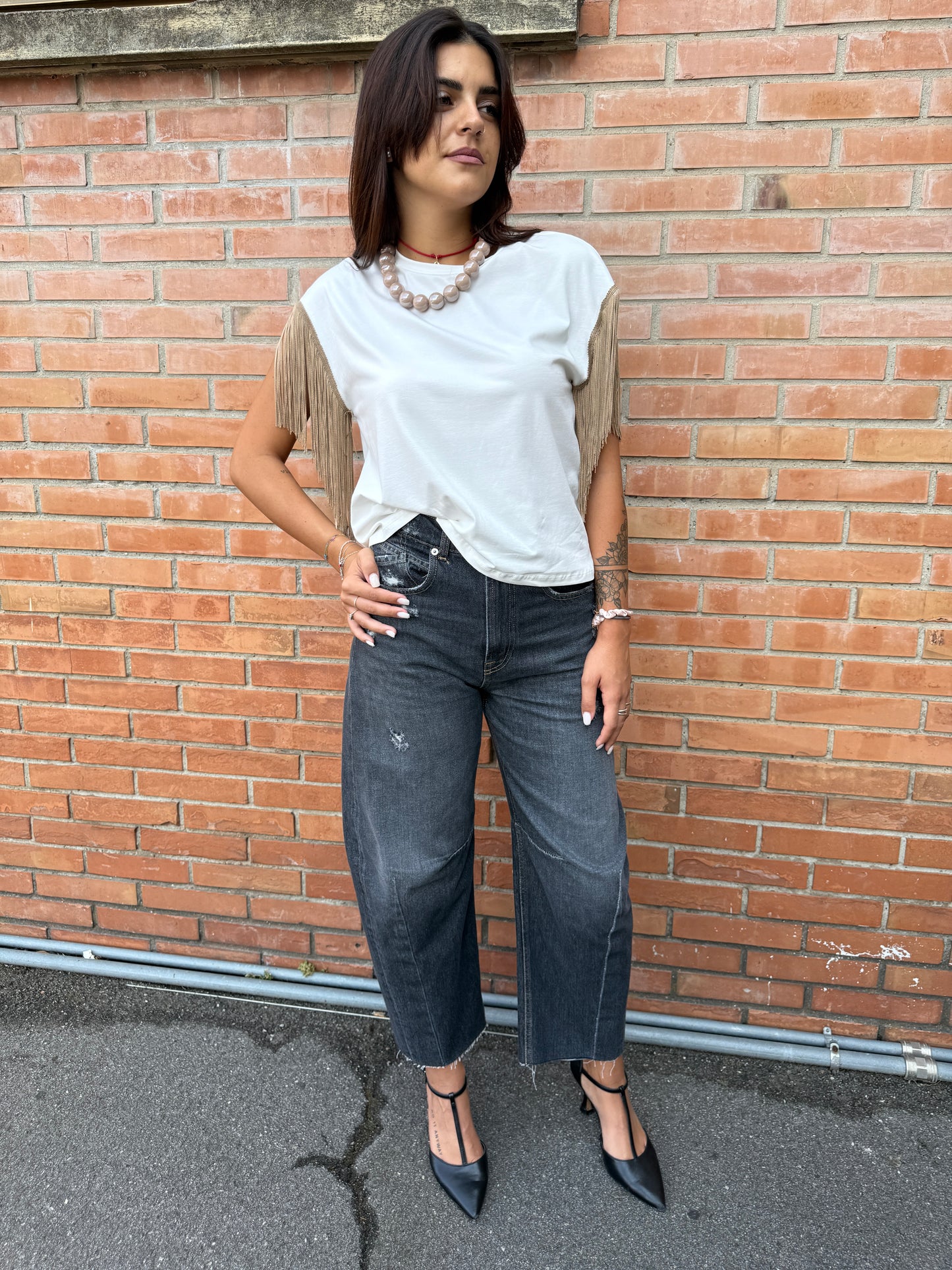 Jeans Barbara grigio rotture Haveone