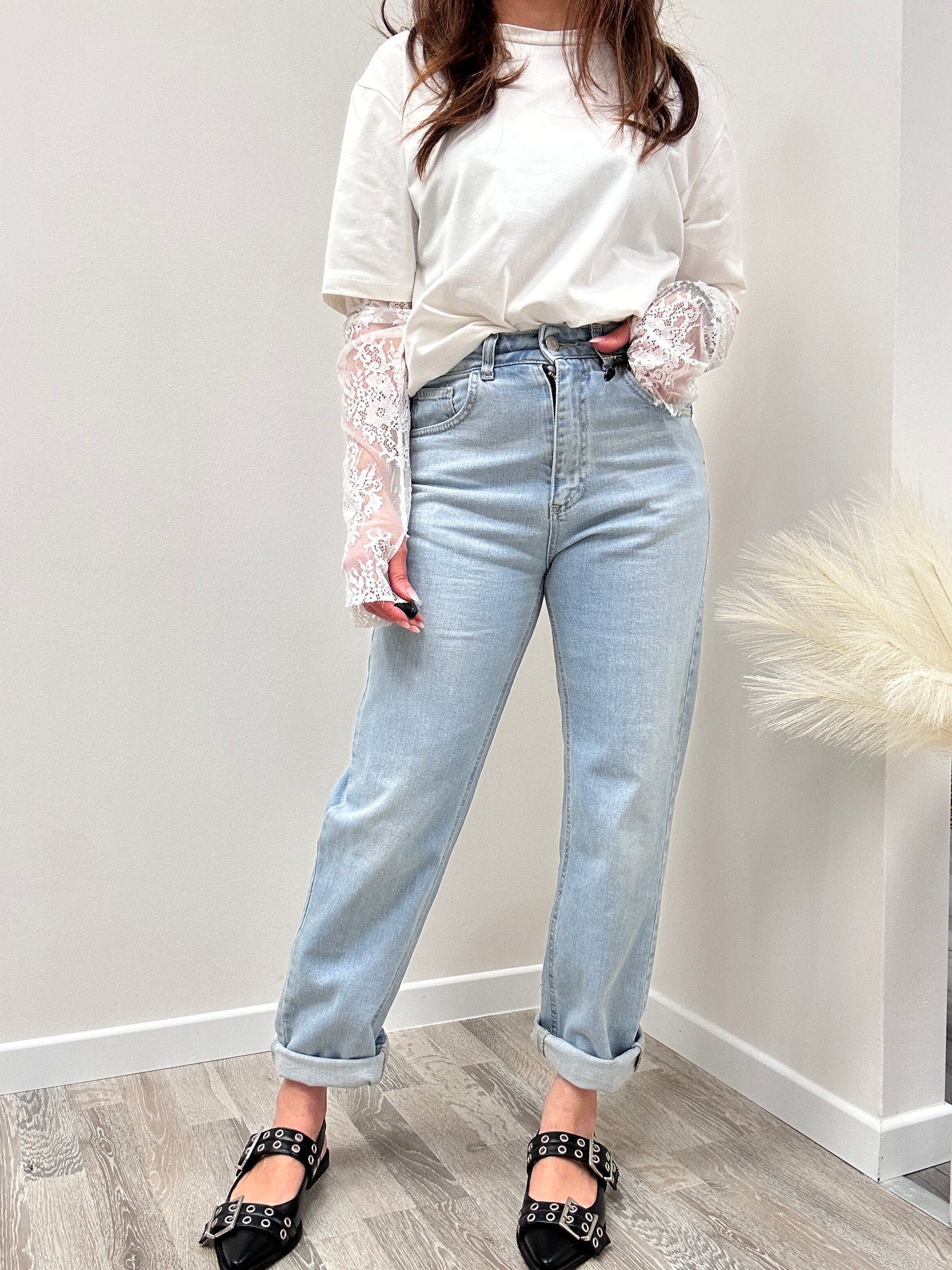 Haveone Denim Mom Fit Louis chiaro