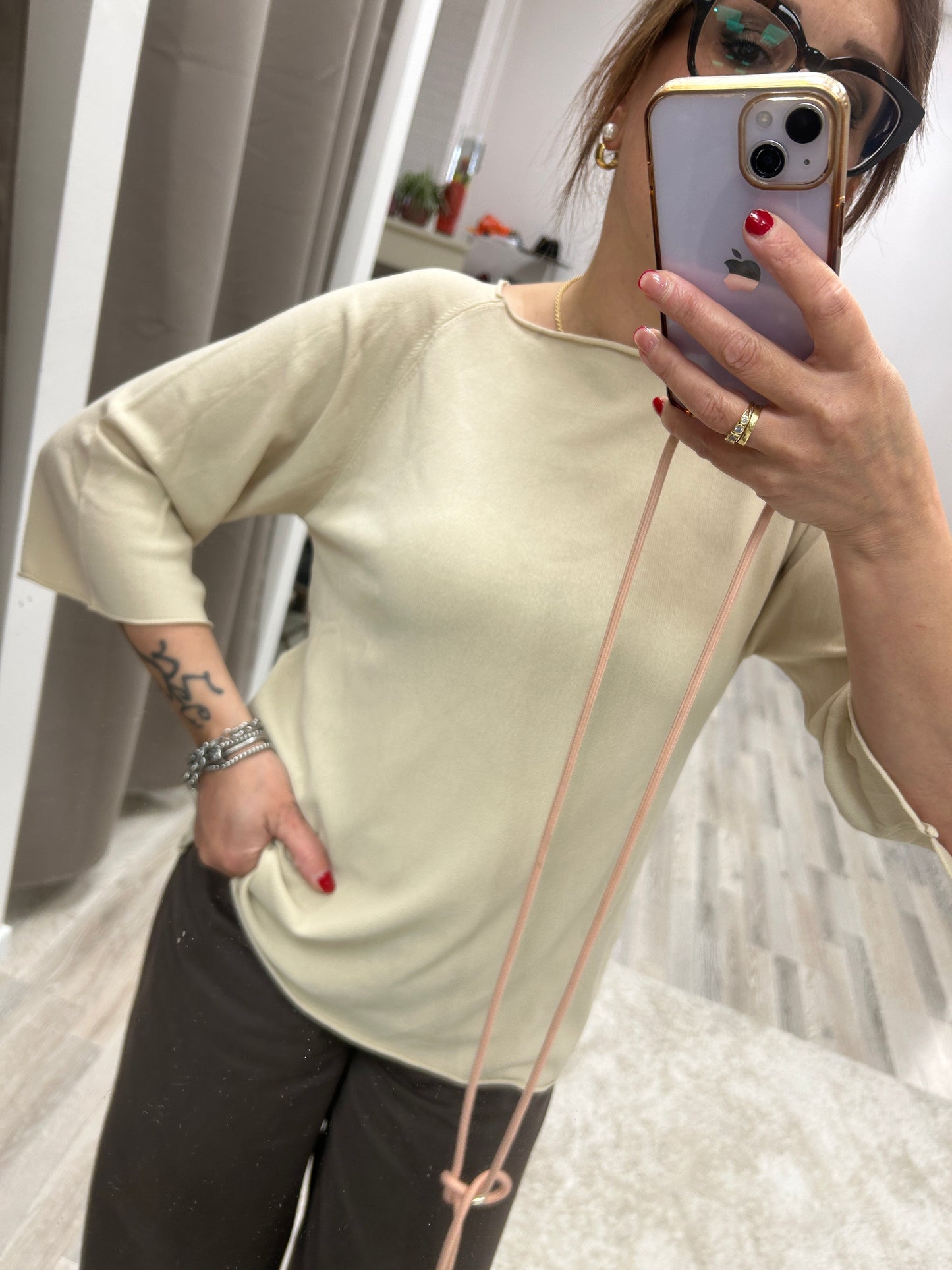 Susy Mix maglia in filo spacco dietro