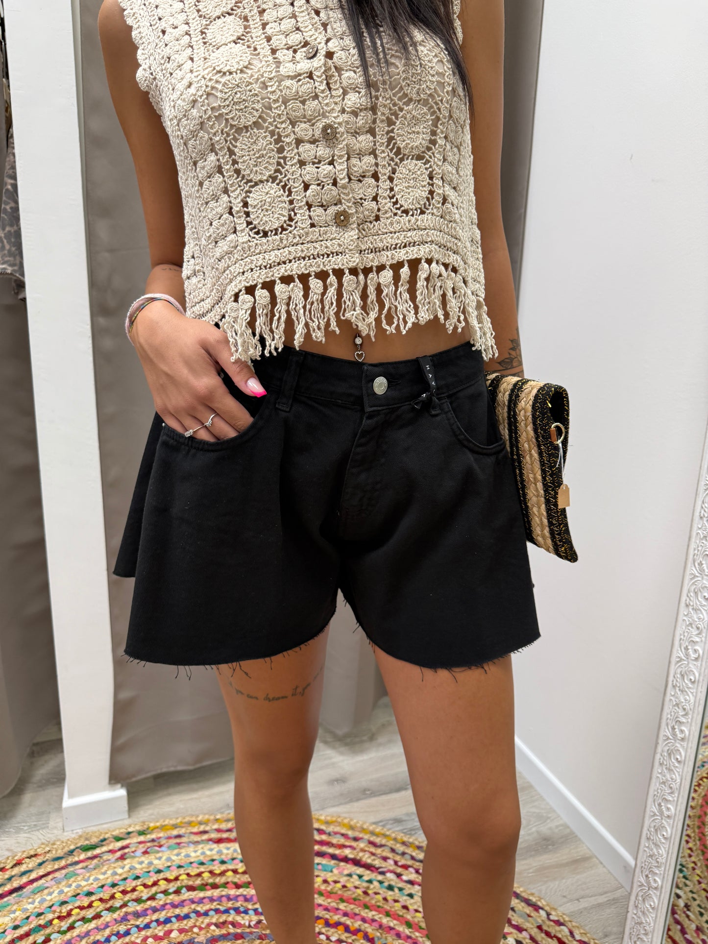 HaveOne Shorts Farfalla Nero