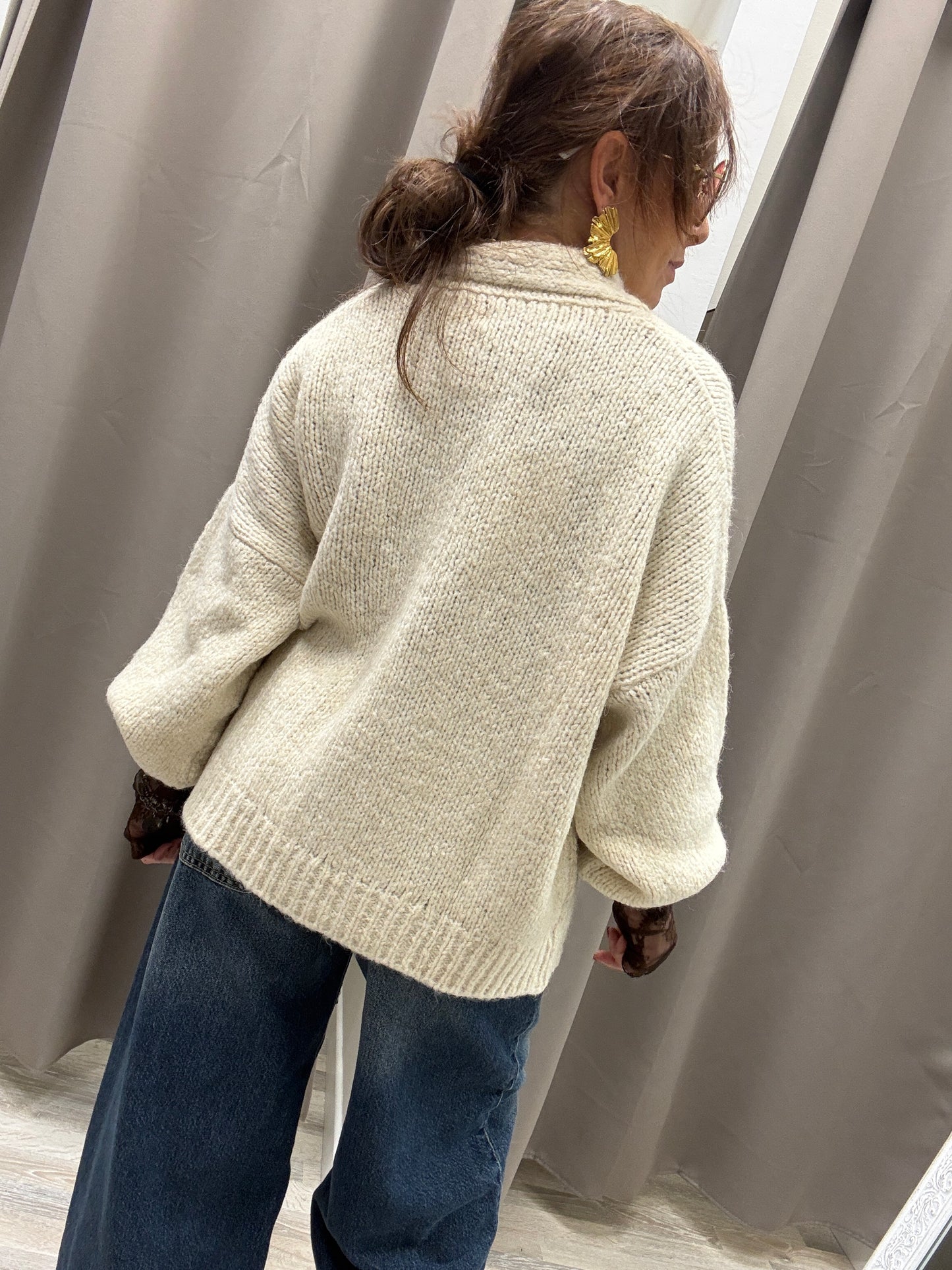 HaveOne Cardigan Tre Bottoni Burro