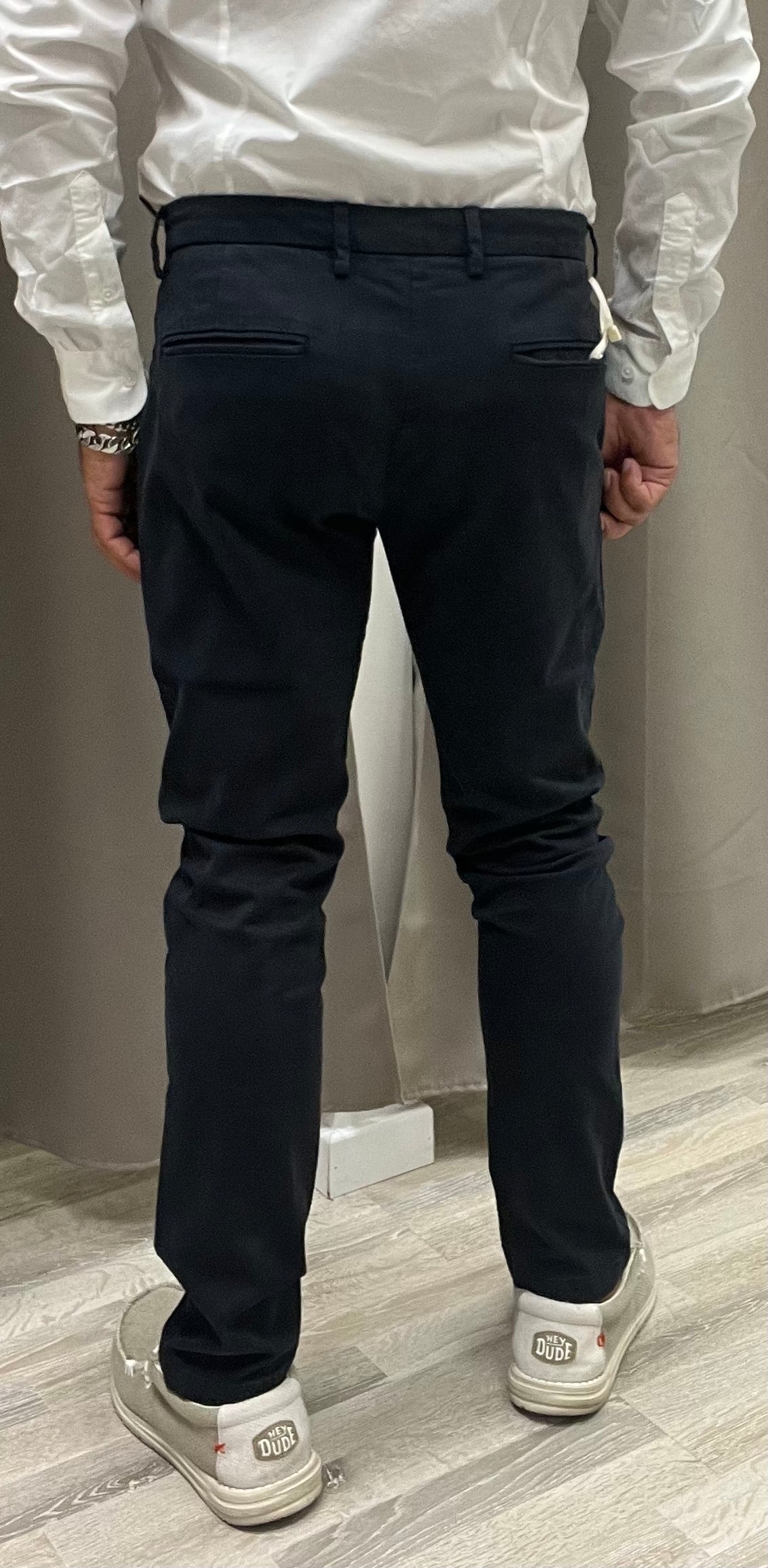 Gianni Lupo Pantalone Chinos Uomo Modello Tahoma Blu Navy