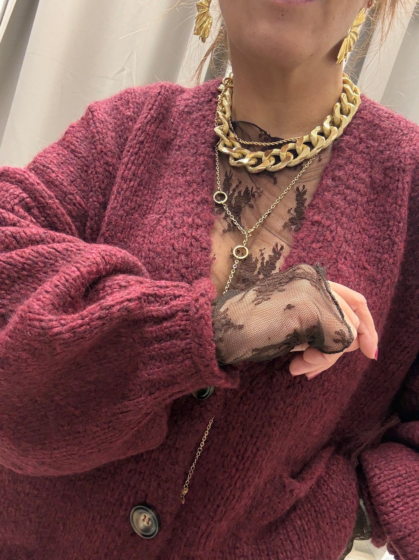 Cardigan Tre Bottoni HaveOne Vino