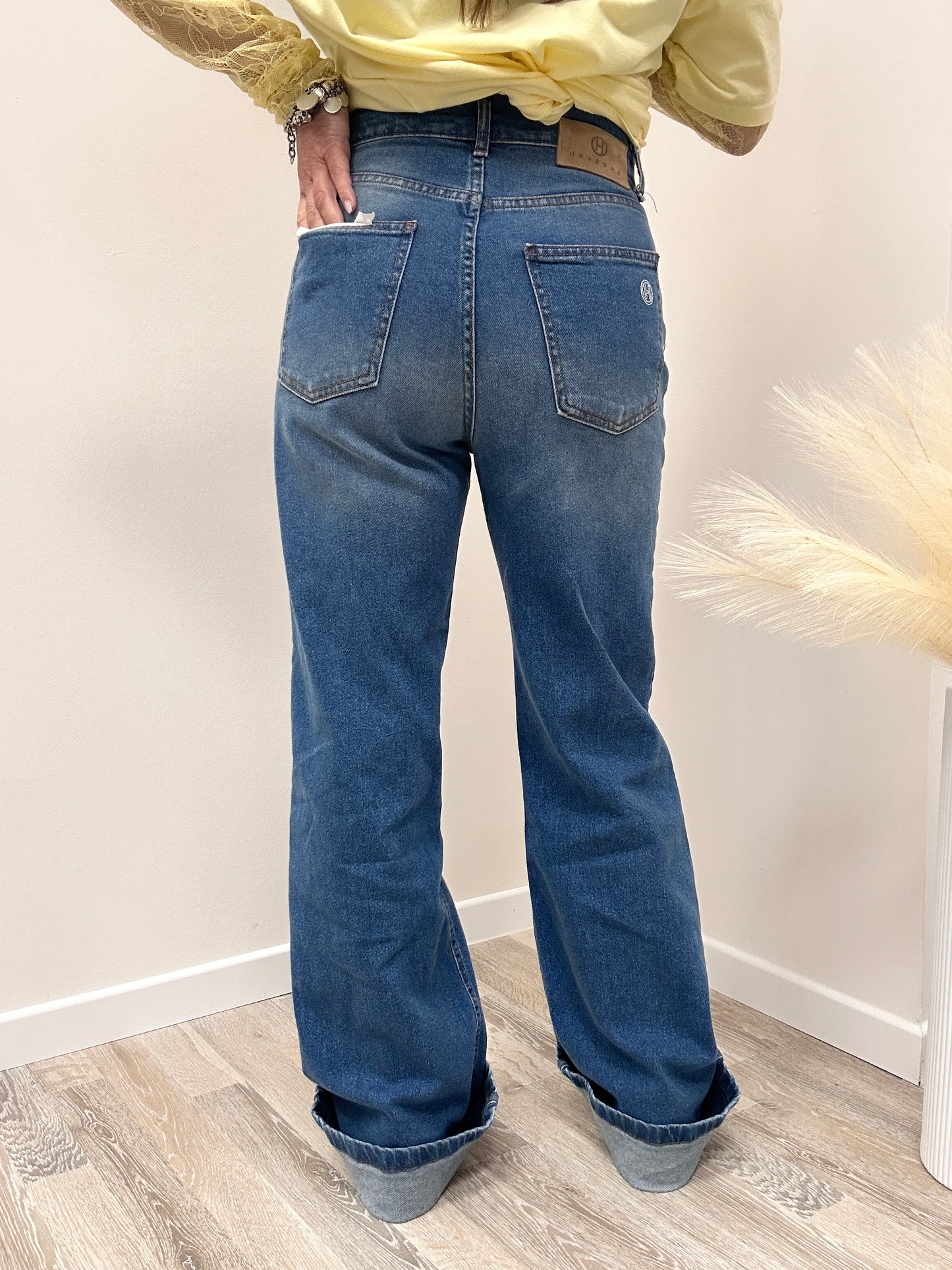 Haveone jeans straight-leg elasticizzato lavaggio medio LONDON