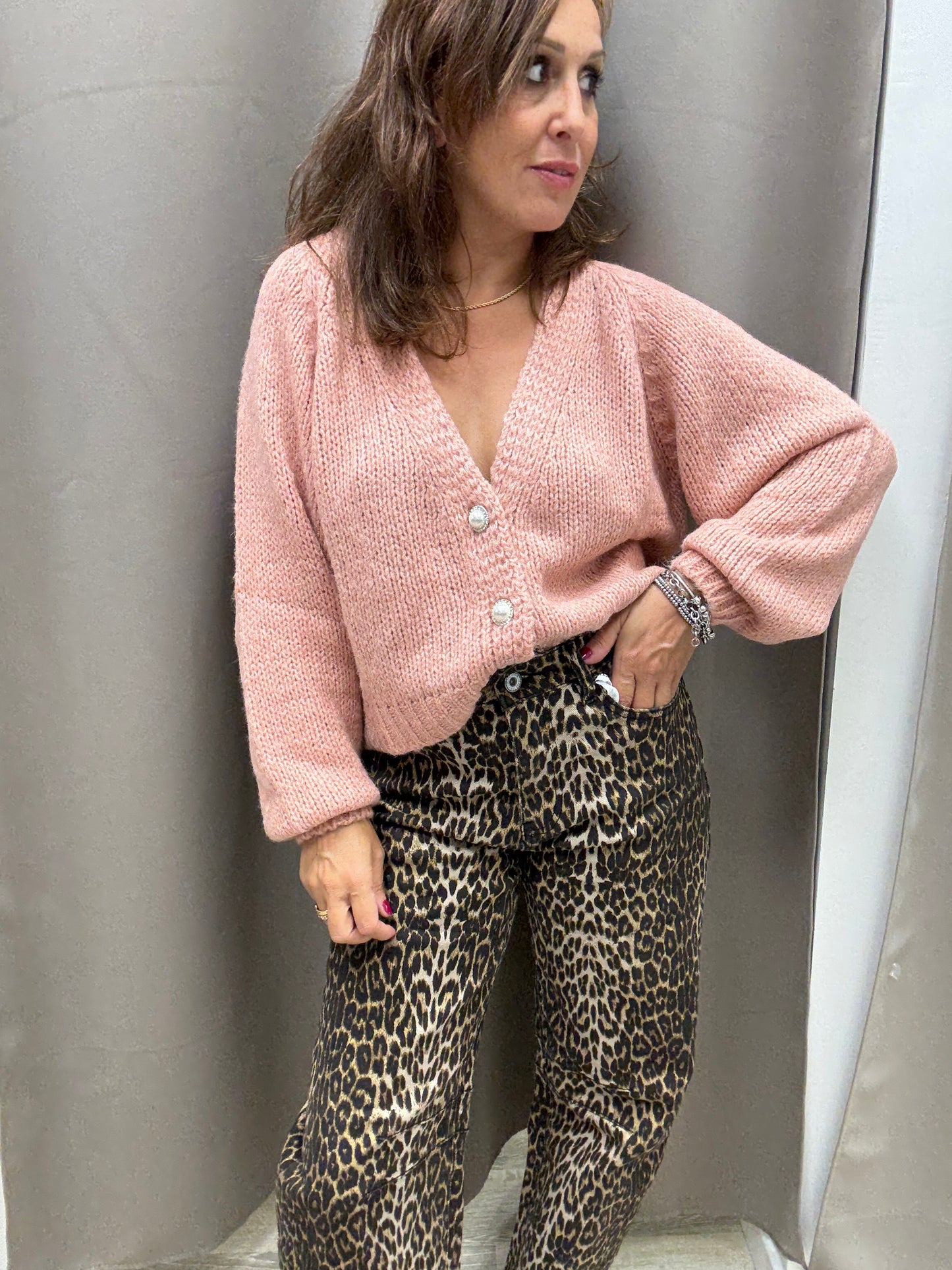 HaveOne Cardigan Gioiello Salmone