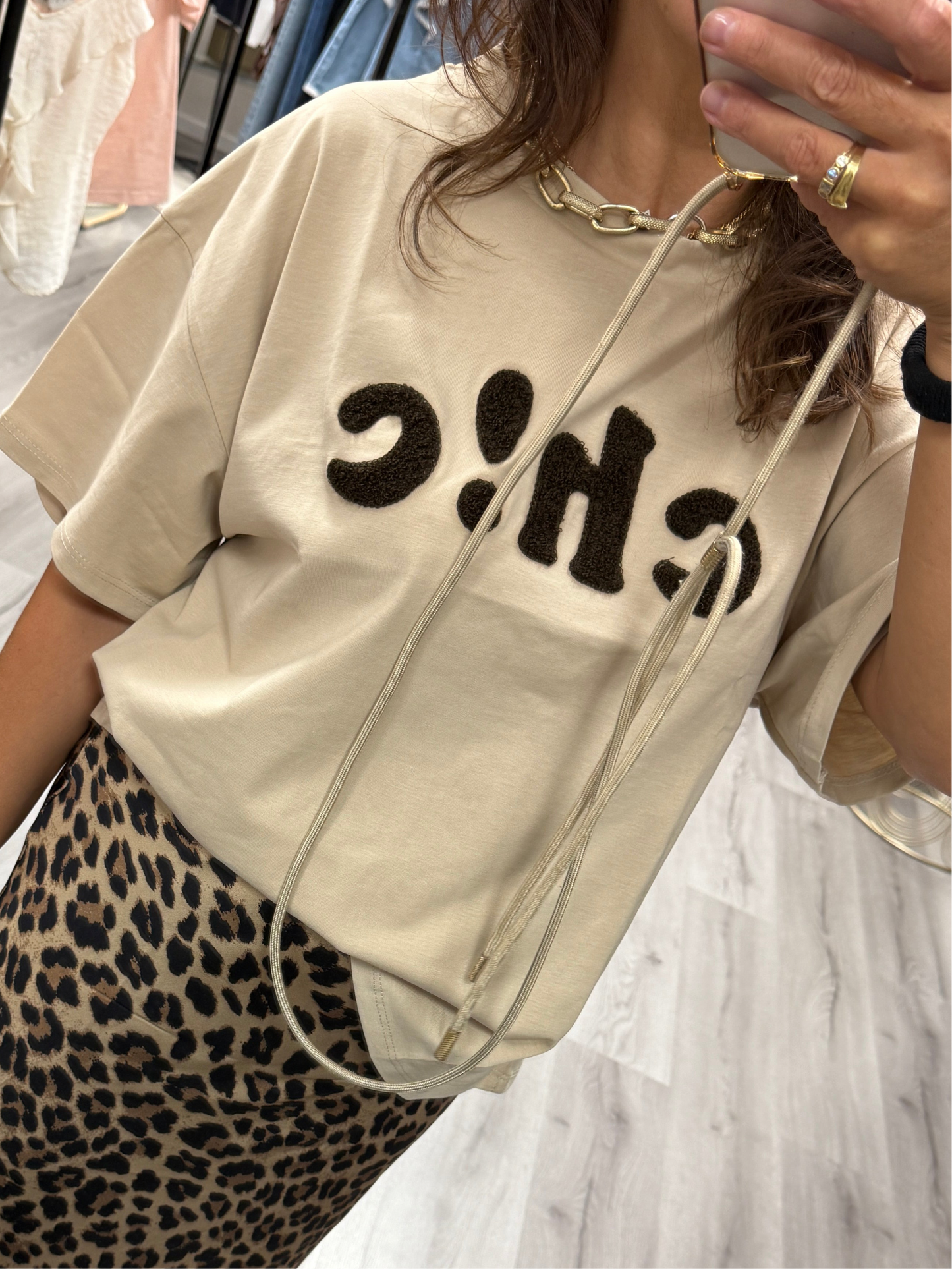 T-shirt Chic Susy Mix beige