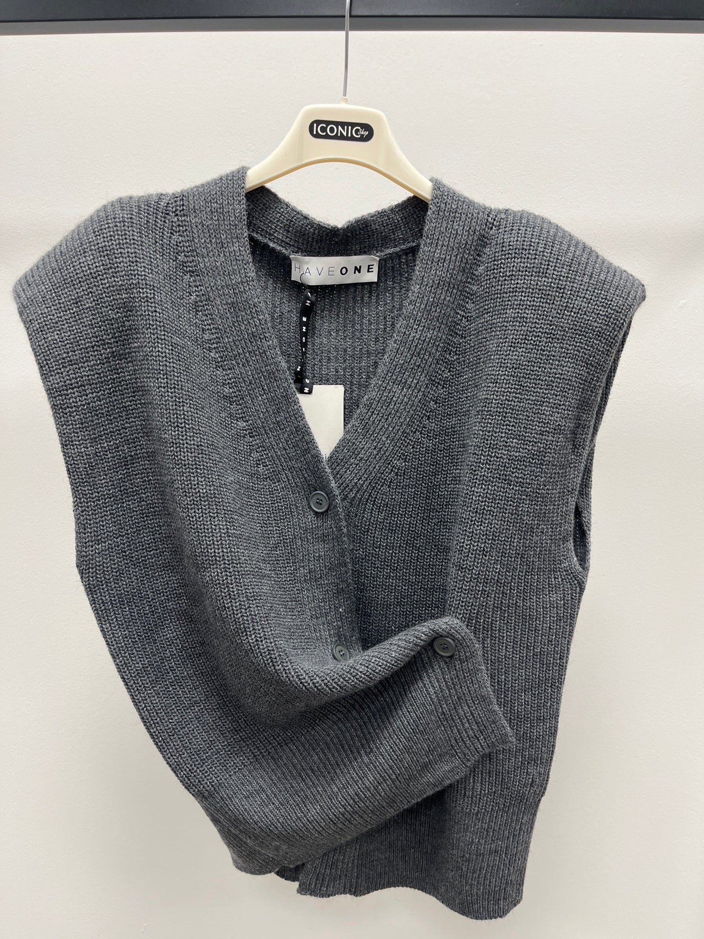 Gilet asimmetrico Grigio Haveone