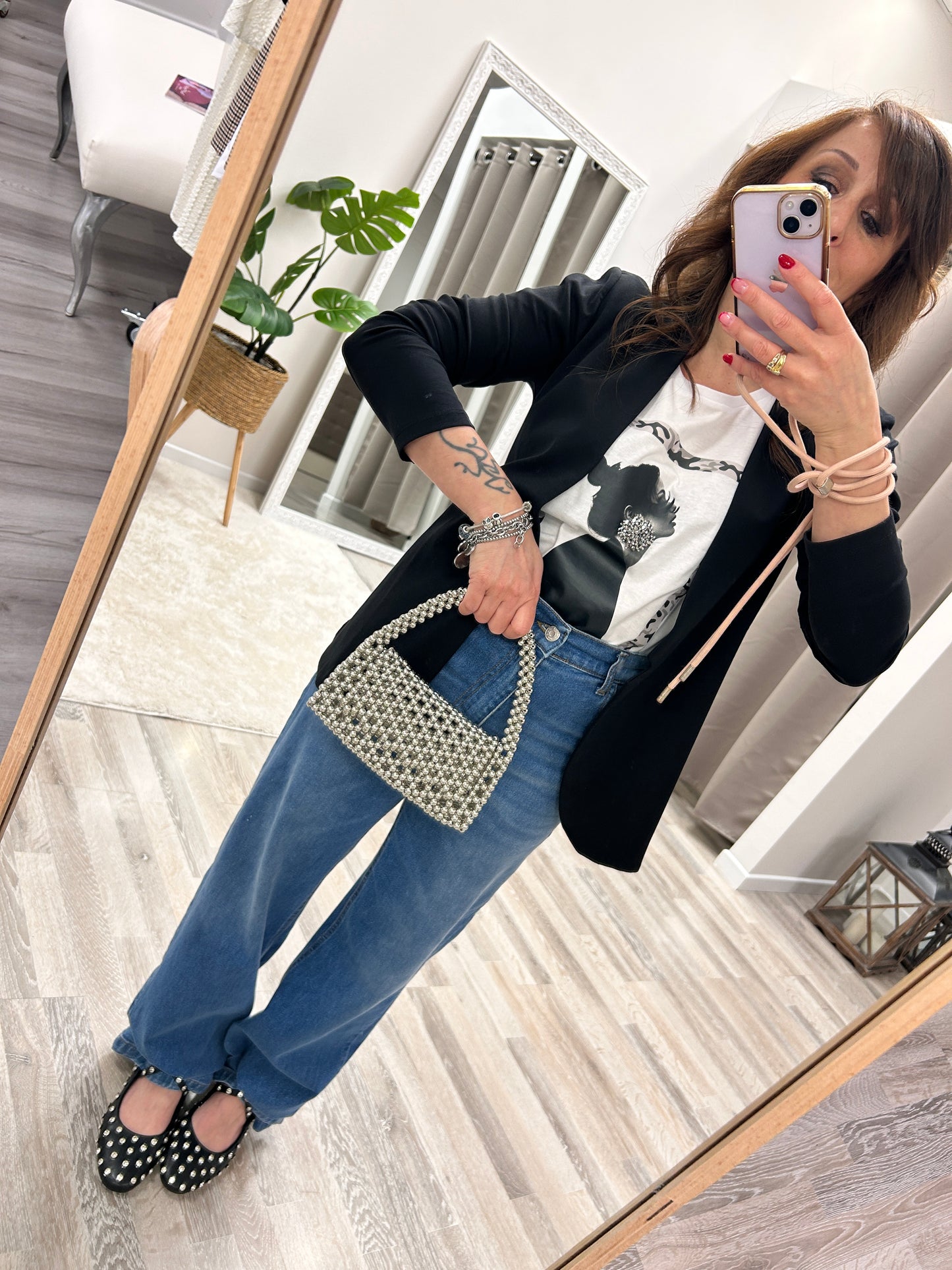 Borsa sfere argento a mano