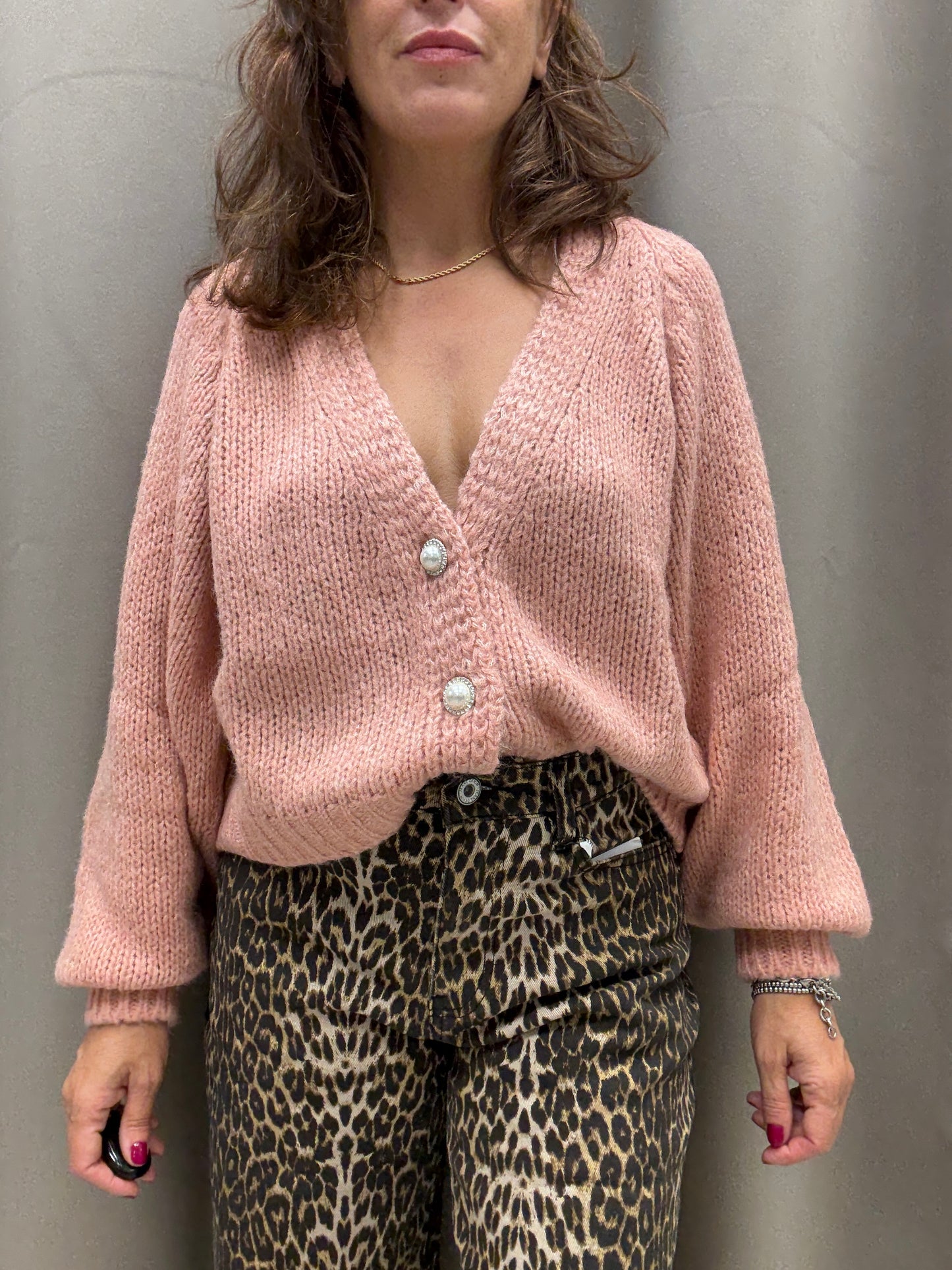 HaveOne Cardigan Gioiello Salmone