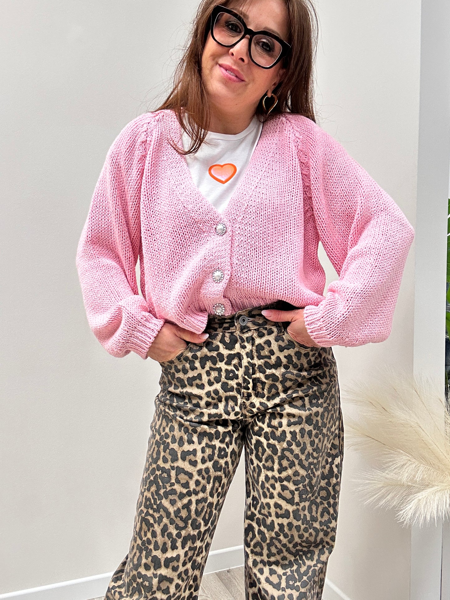 Haveone Cardigan Gioiello Rosa
