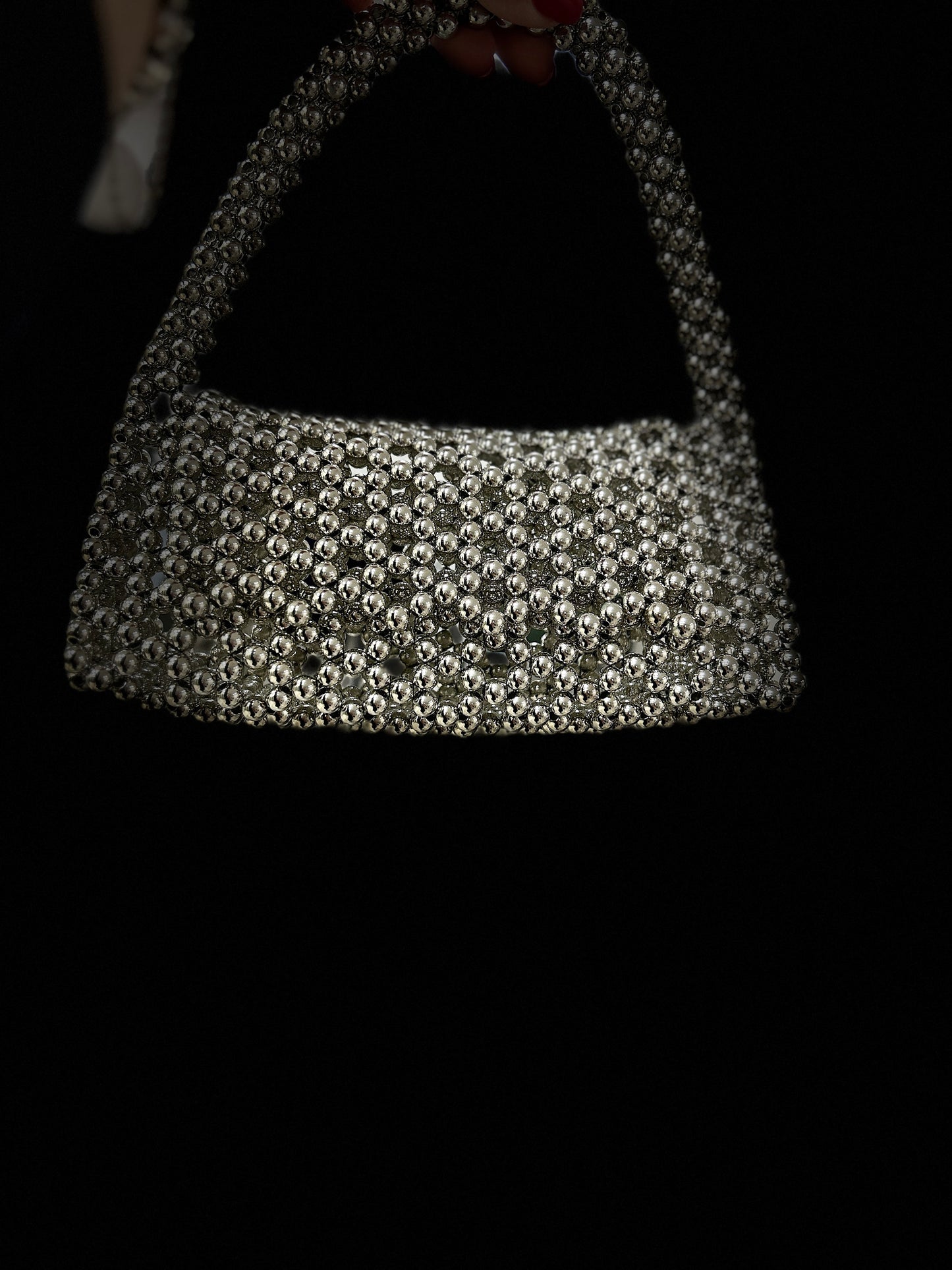 Borsa sfere argento a mano