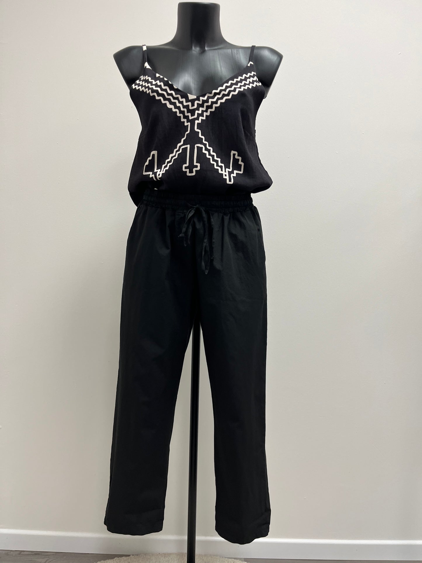 Haveone pantalone ovetto con coulisse nero