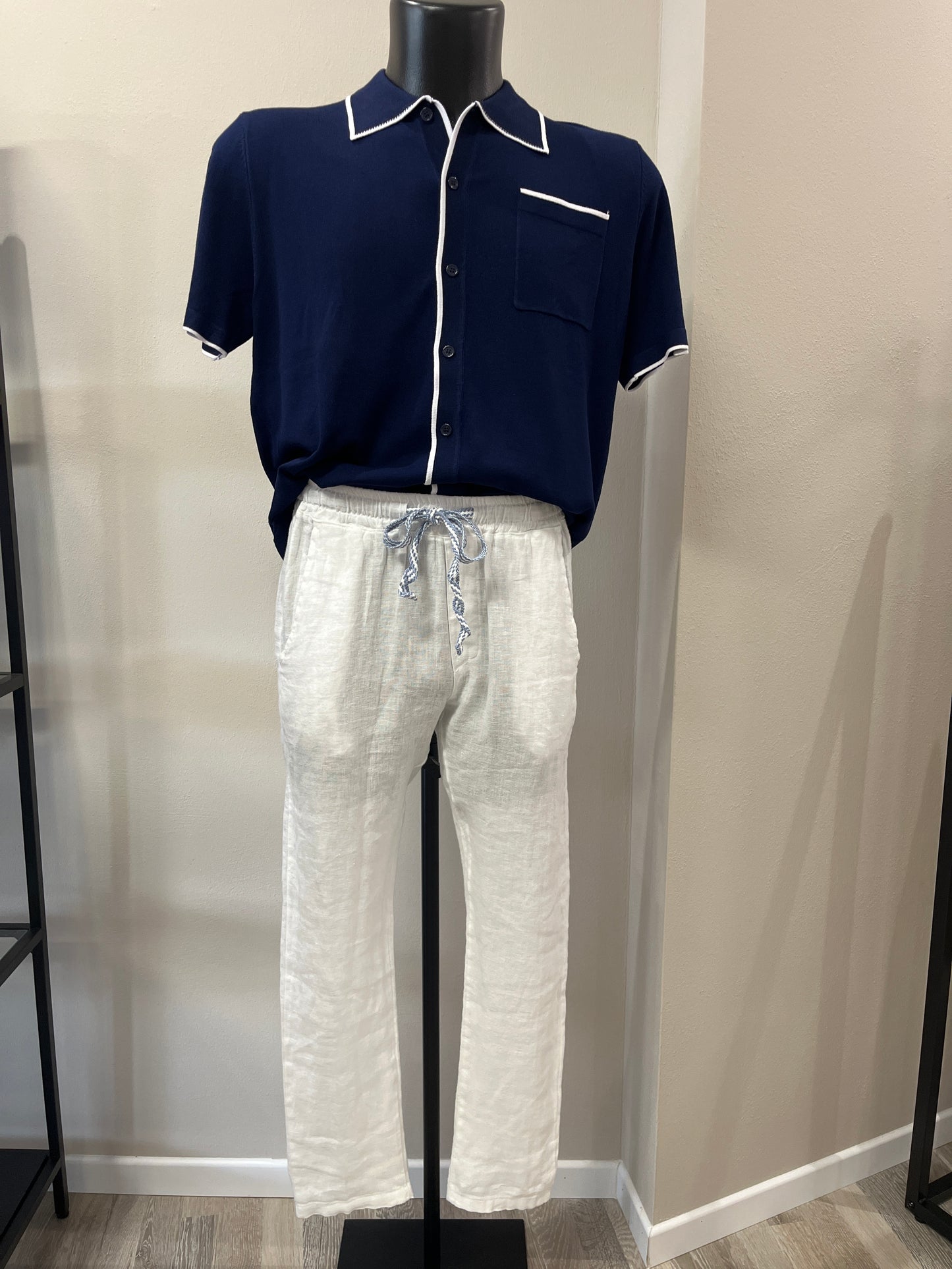 Circus Red Pantalone Lino Bianco