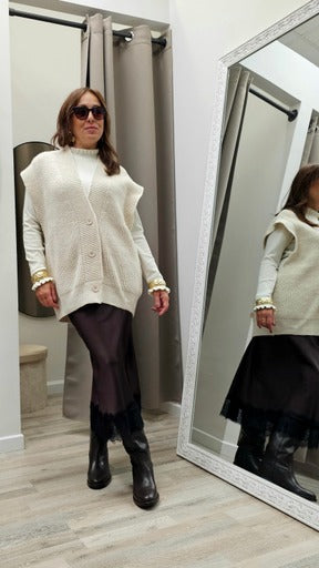 Gilet lungo Haveone burro