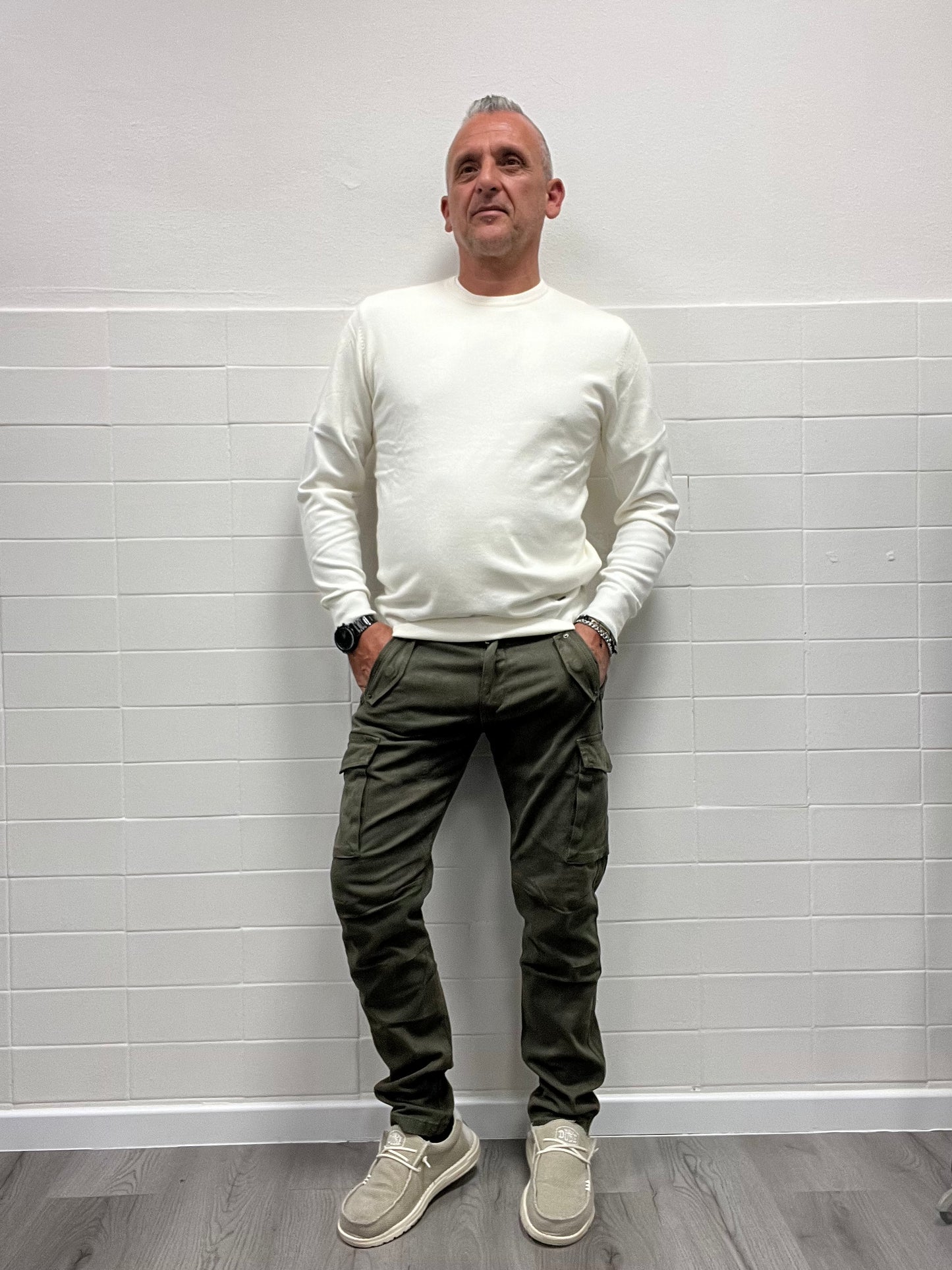 Pantalone Cargo Slim Fit Verde Militare Gianni Lupo