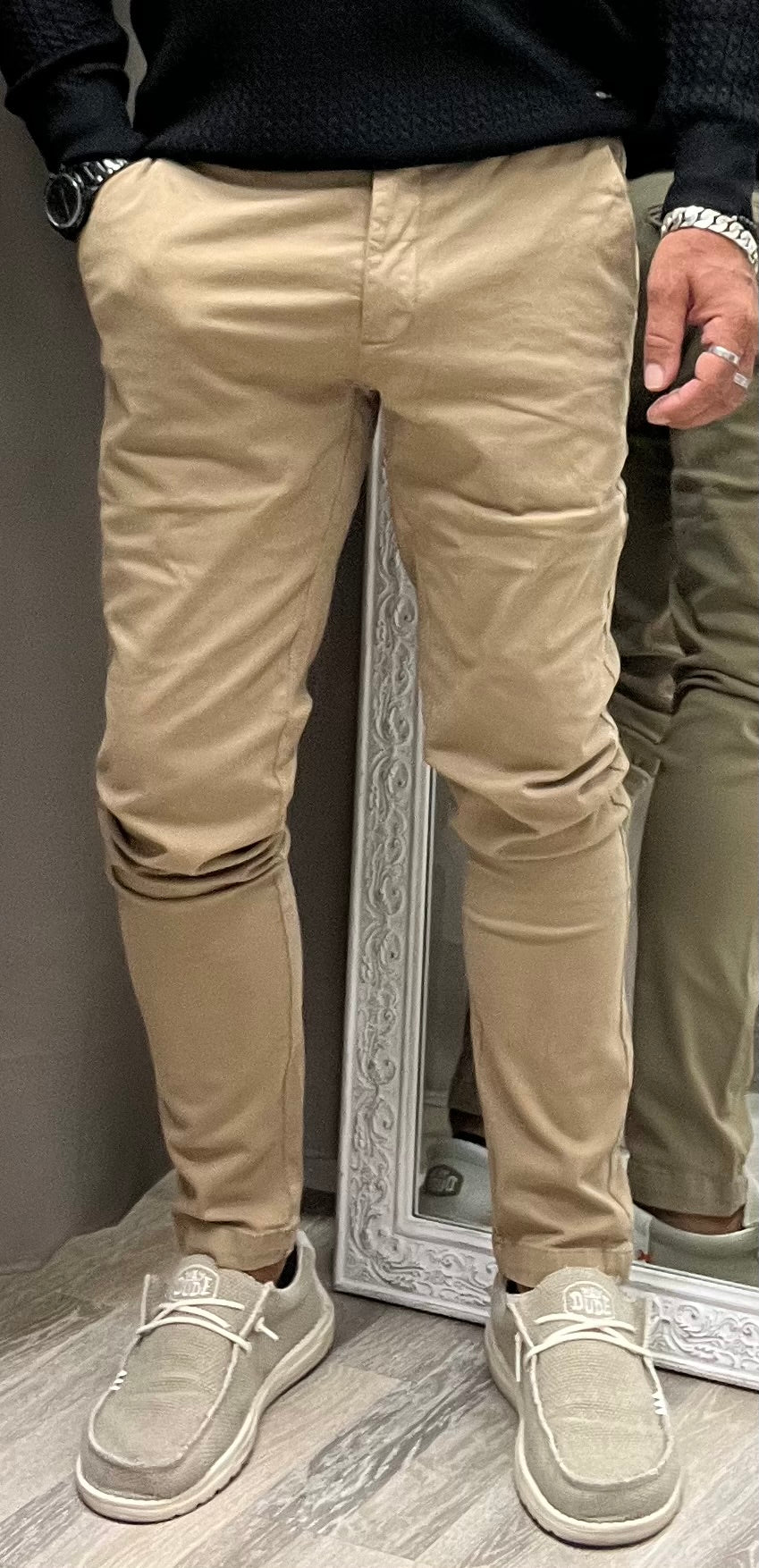 Gianni Lupo Pantalone Chinos Uomo Modello Tahoma Cammello