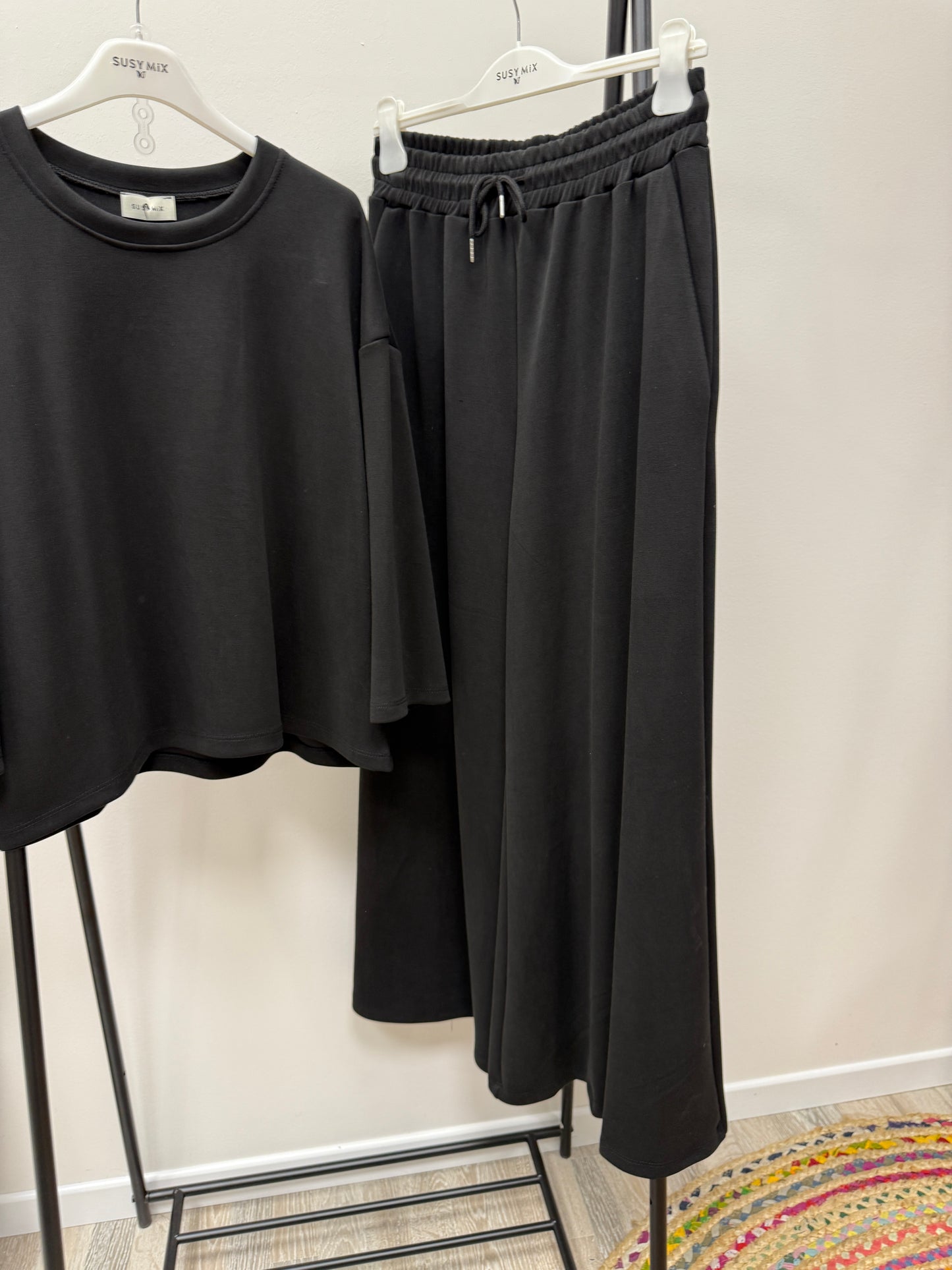 Completo tuta in Scuba Susy Mix Nero