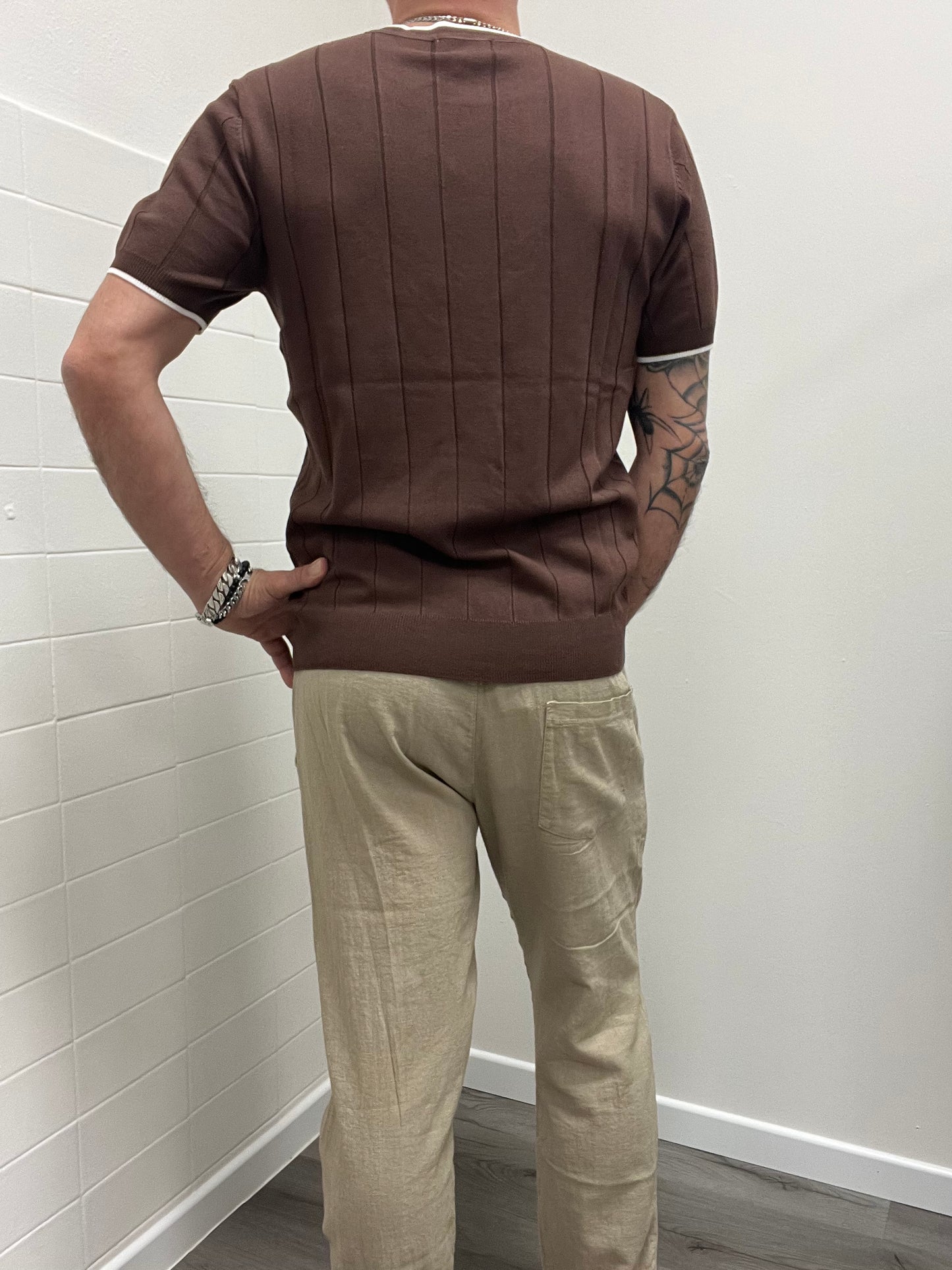 7x8 FLR Maglia in Filo con Bordi a Contrasto