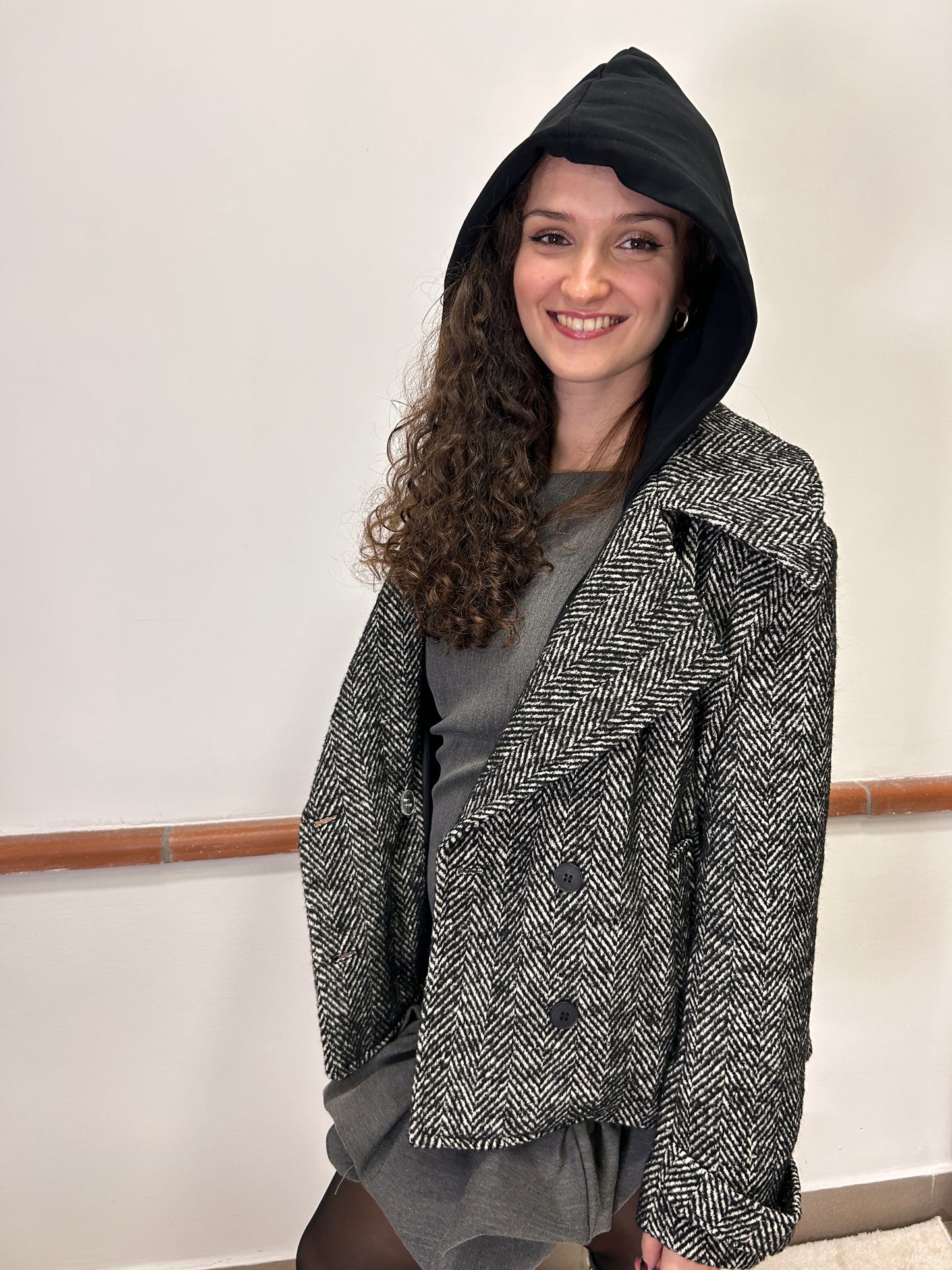 Susy Mix Herringbone Short Coat