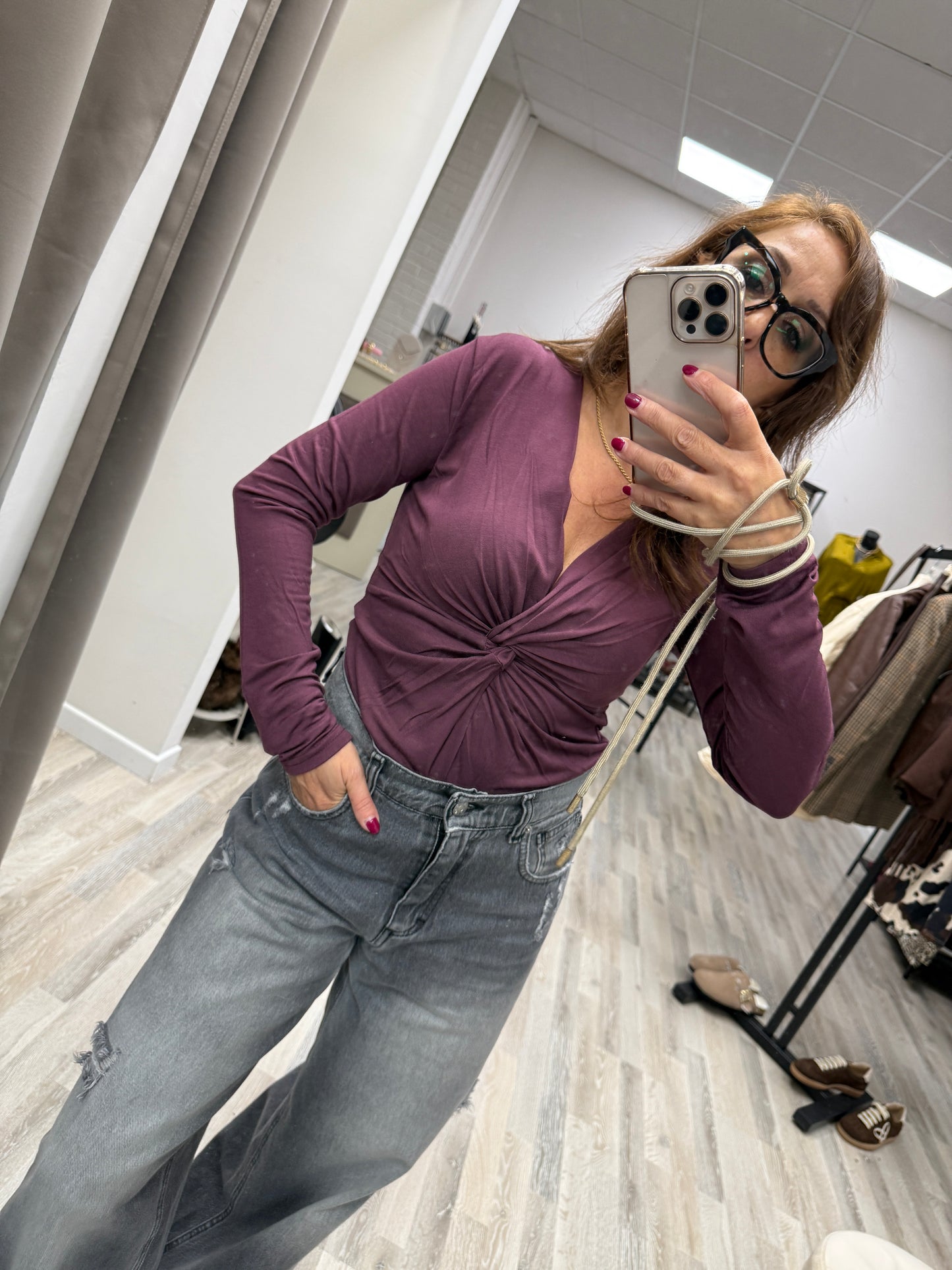 Maglia con nodo vino Susy Mix