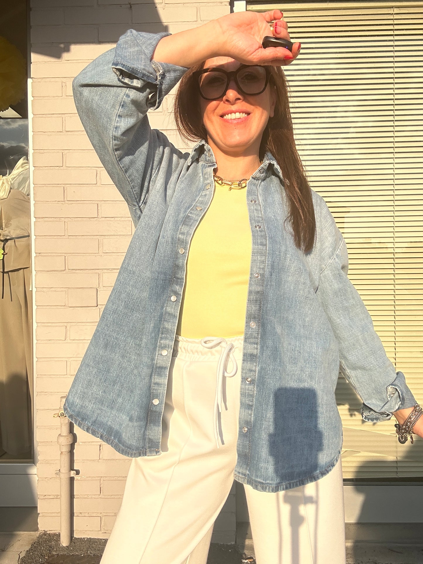 Haveone giacca camicia in Denim