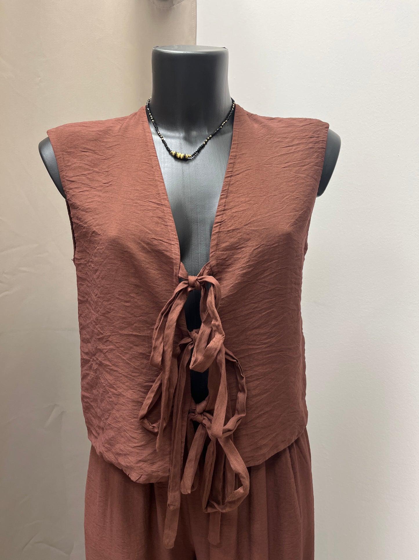 HaveOne Gilet con Laccetti Moro