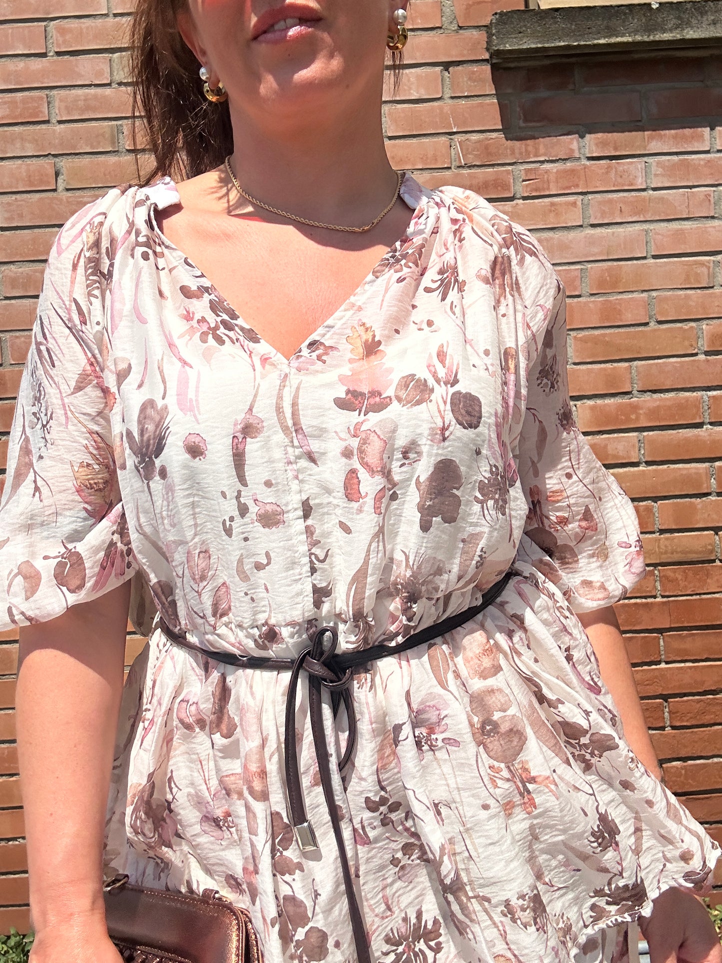 Susy Mix abito fiori con balze