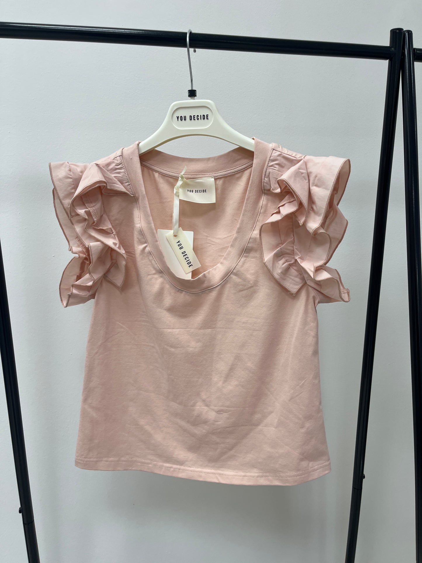 You Decide T-Shirt con Balze Rosa
