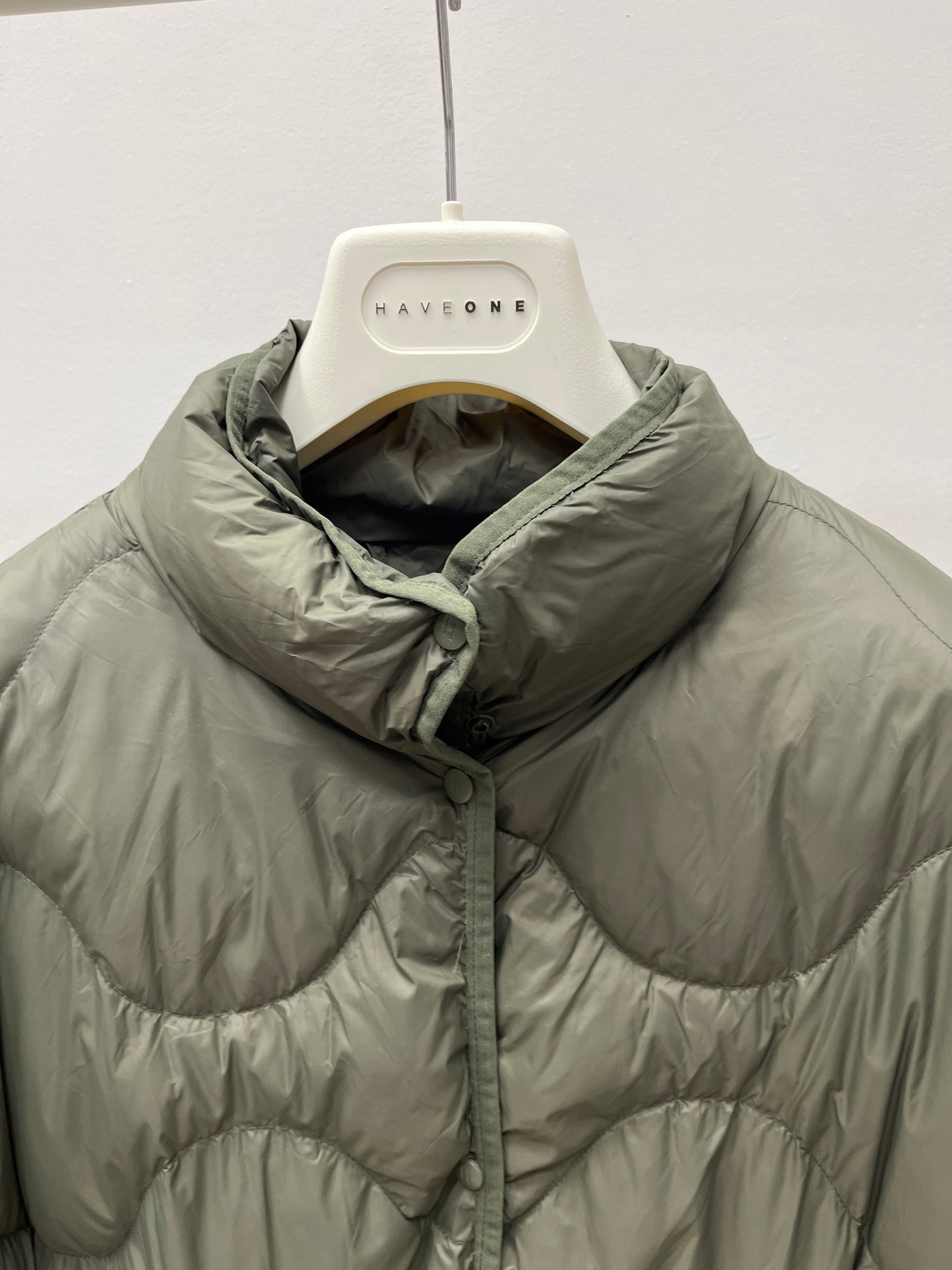 HaveOne Piumino Lungo Trapuntato Verde Militare