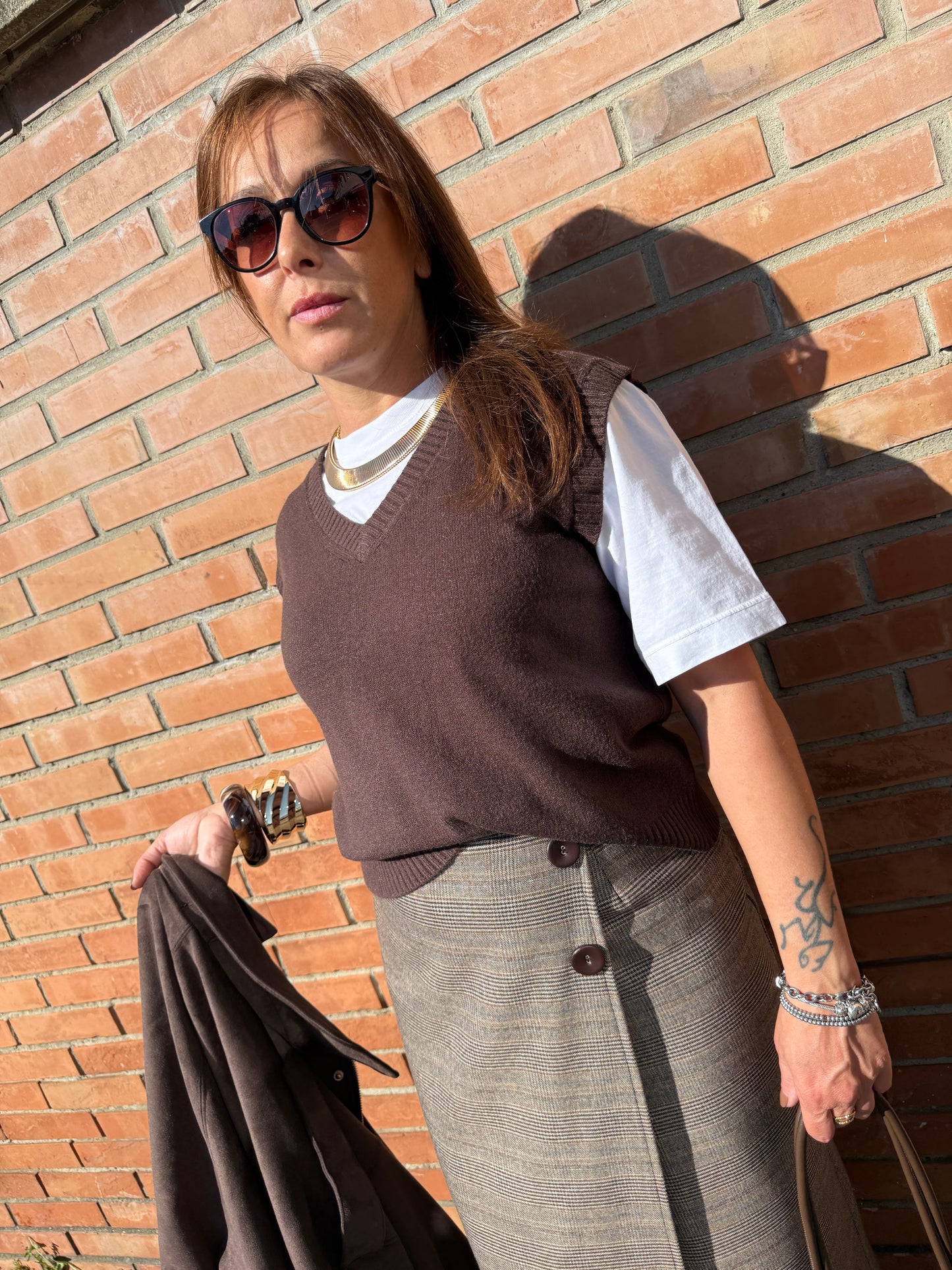 Gilet scollo a V moro Kiki Six