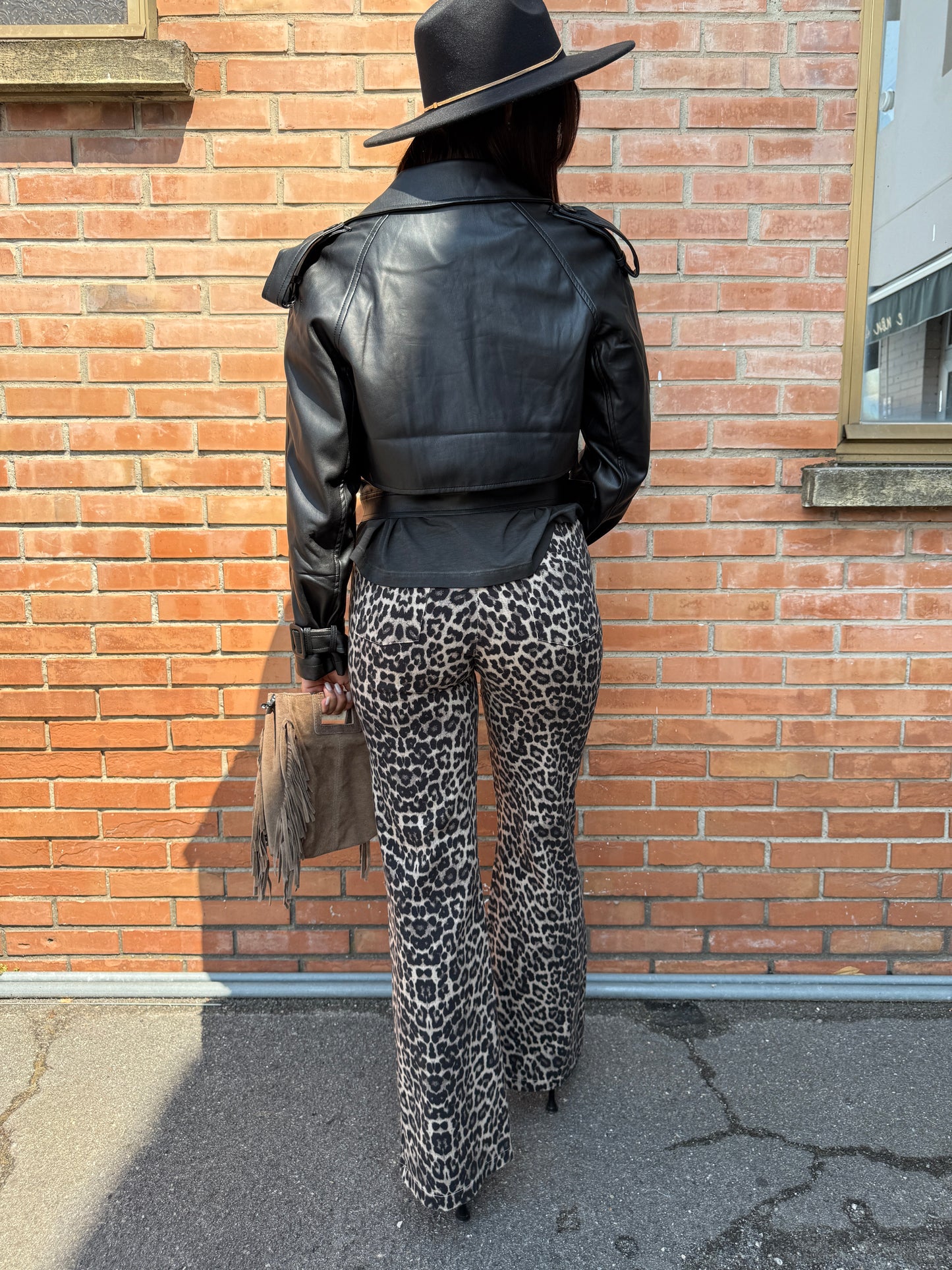 Giacca bomber ecopelle cintura nero