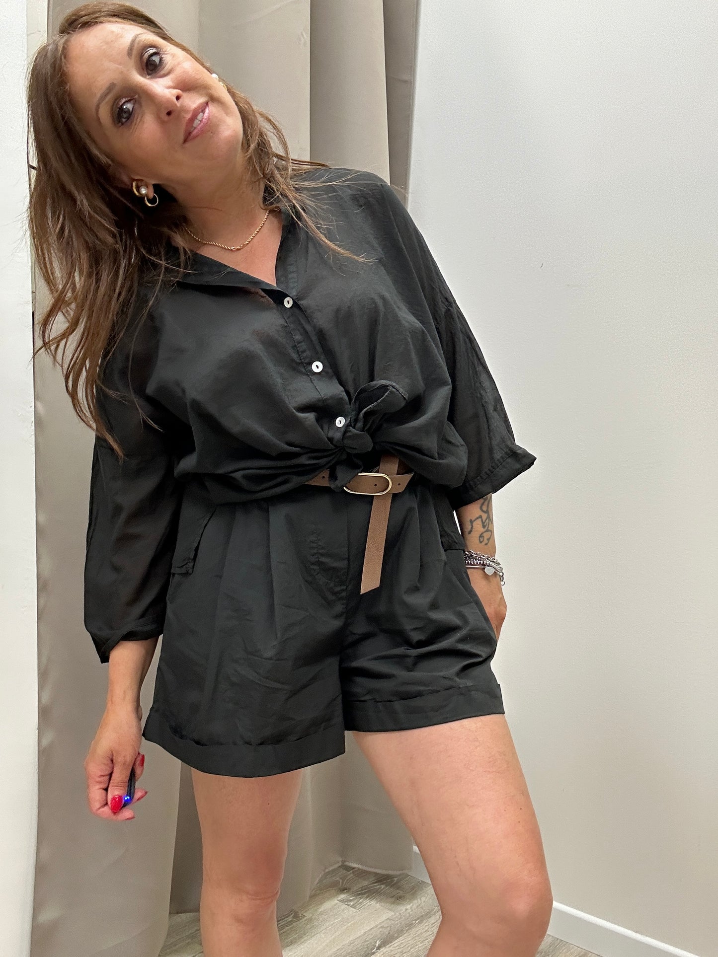 HaveOne Camicia mussola Nera