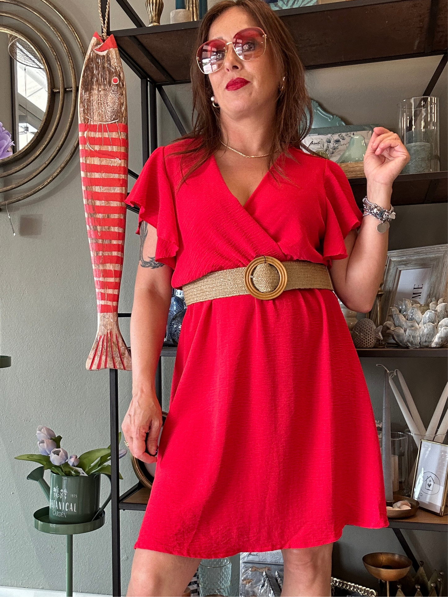 Susy Mix abito incrocio rosso