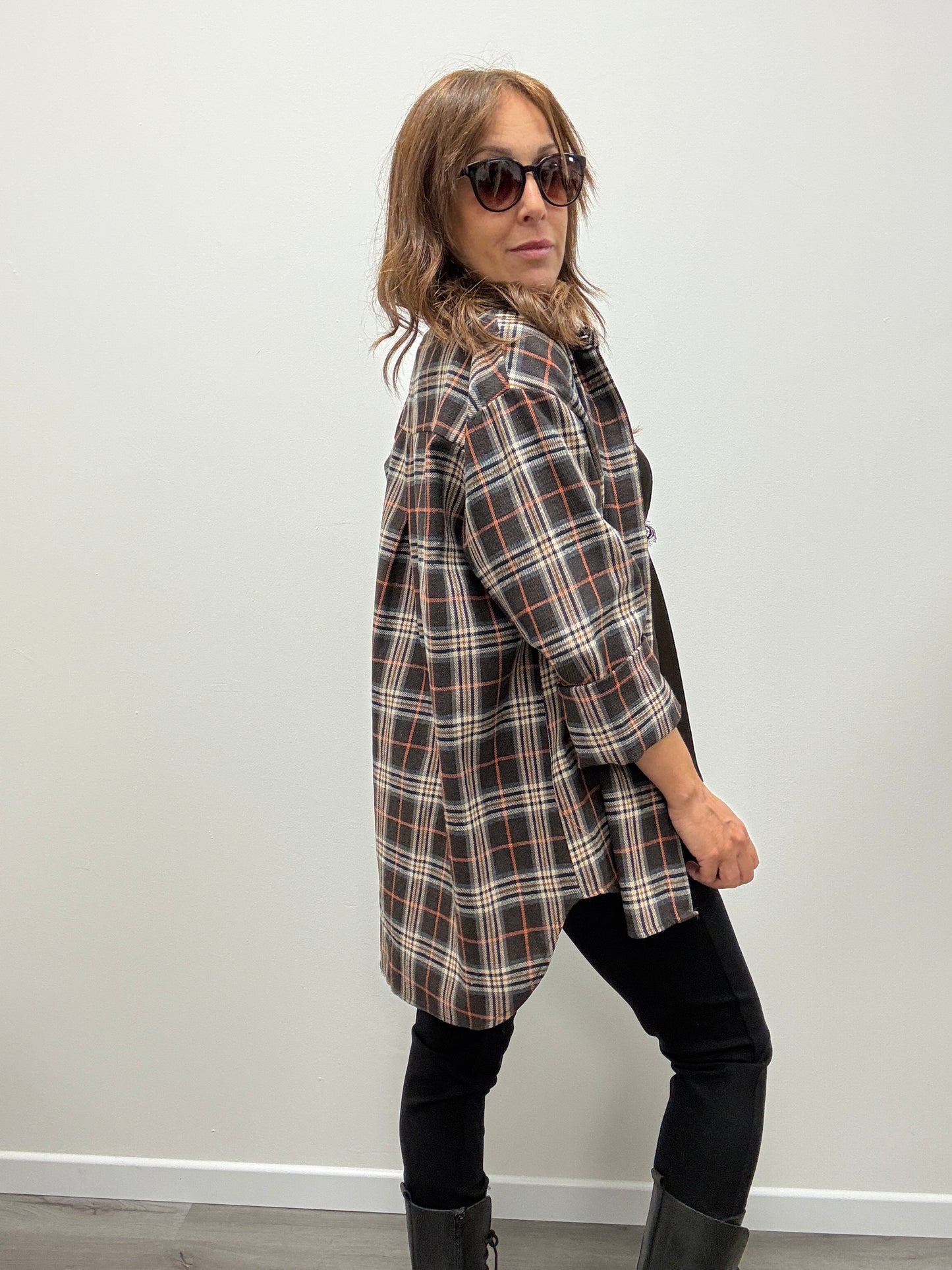 Camicia flanella moro/arancio Haveone