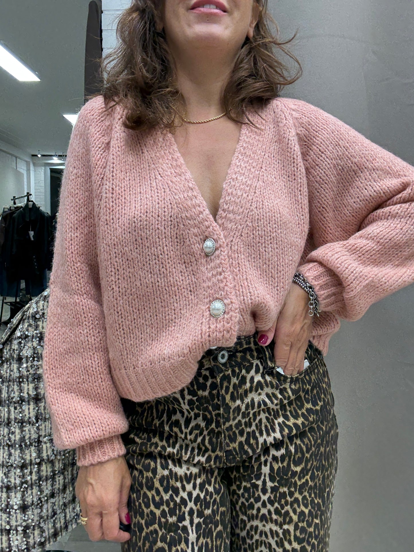 HaveOne Cardigan Gioiello Salmone