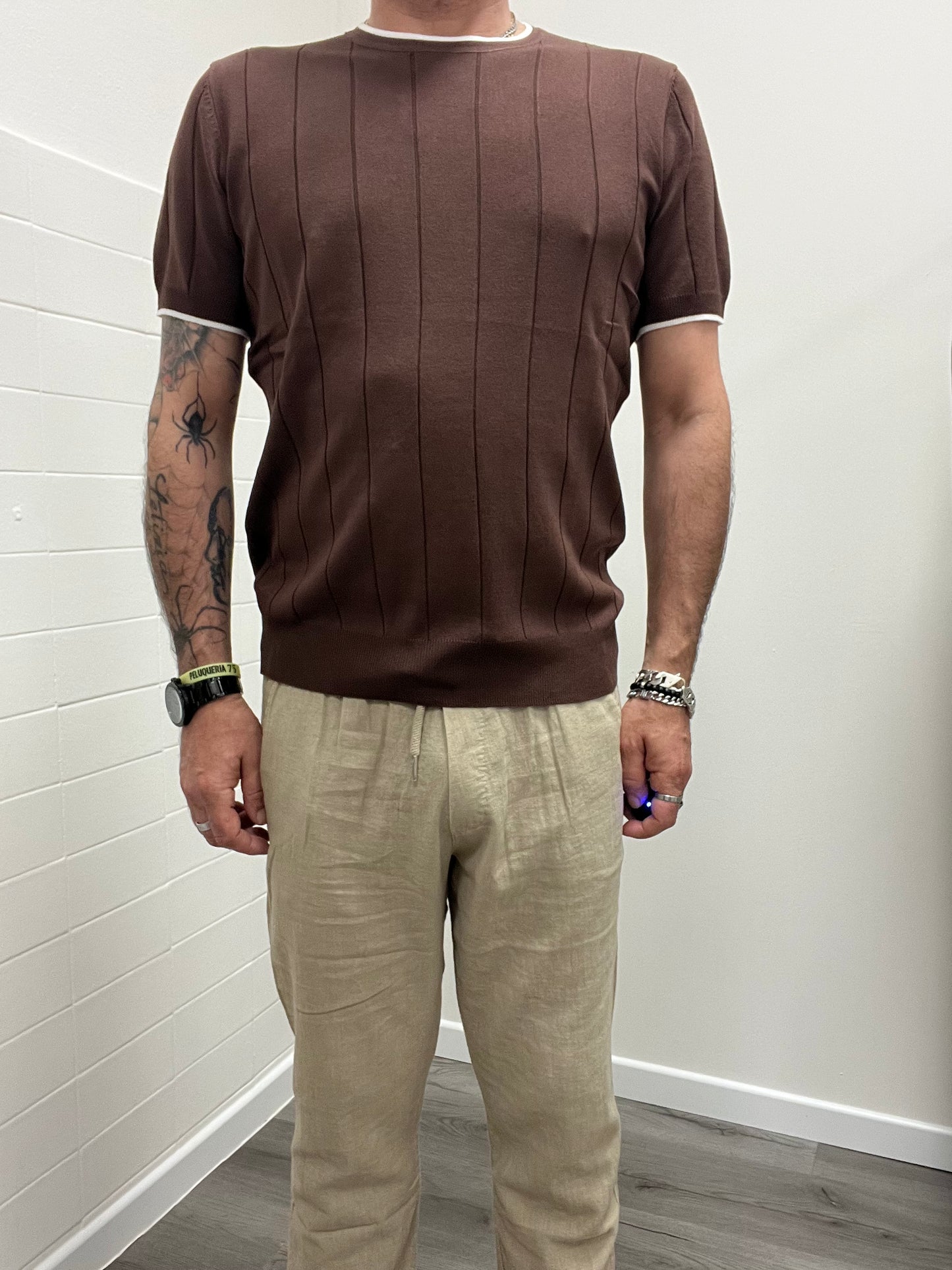 7x8 FLR Maglia in Filo con Bordi a Contrasto