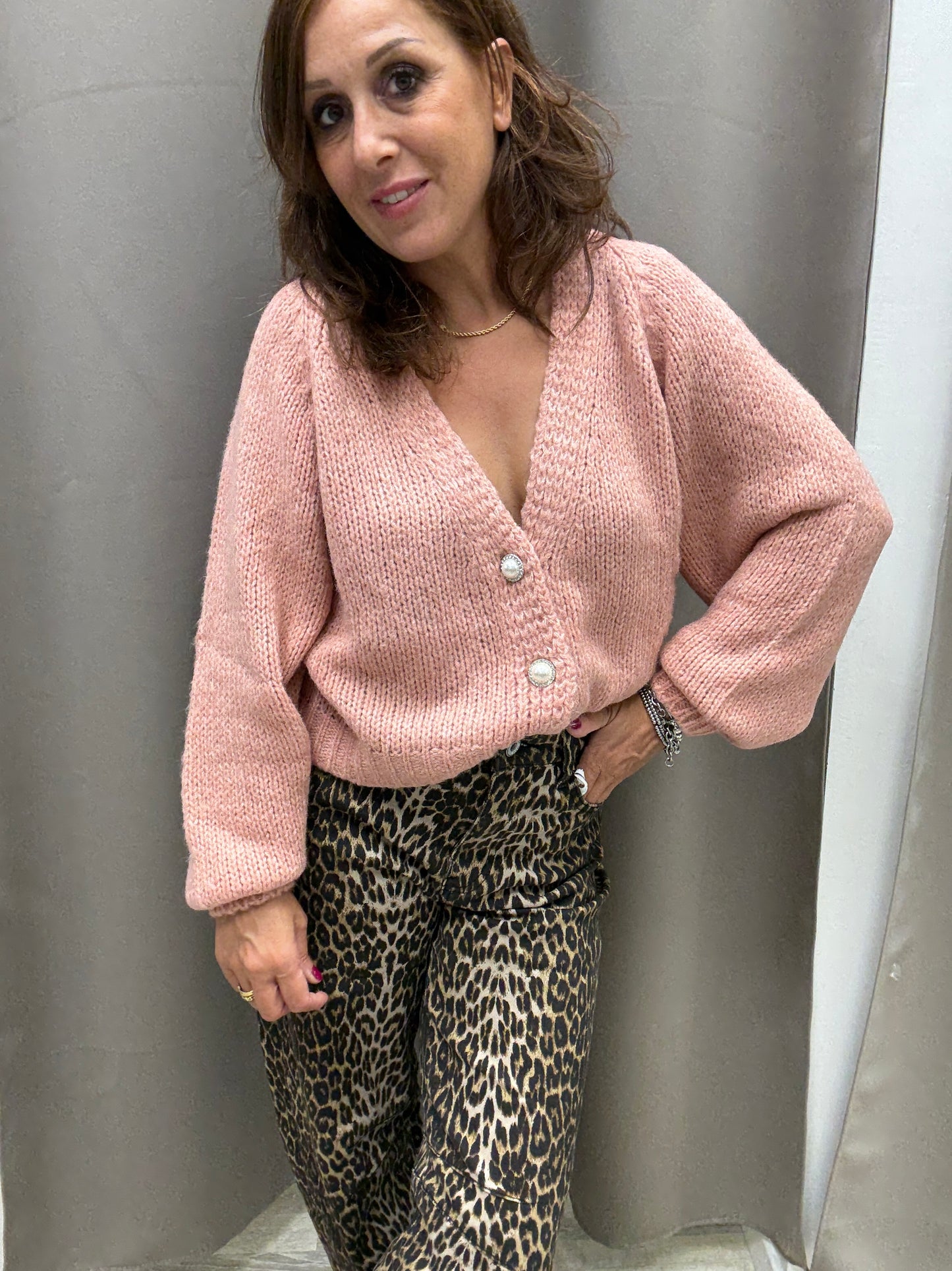 HaveOne Cardigan Gioiello Salmone