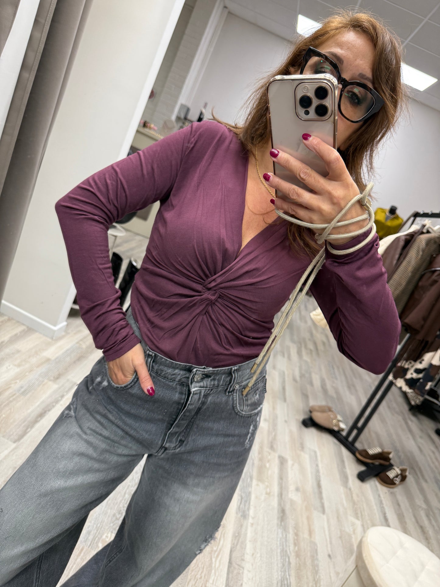 Maglia con nodo vino Susy Mix
