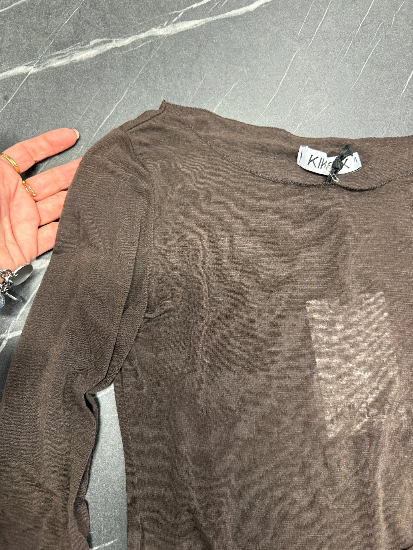 Maglia cachemire moro paricollo Kiki Six