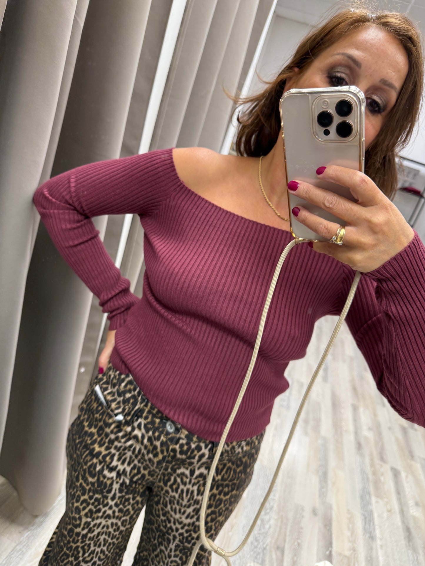 Maglia scollo shiffer Susy Mix Vino