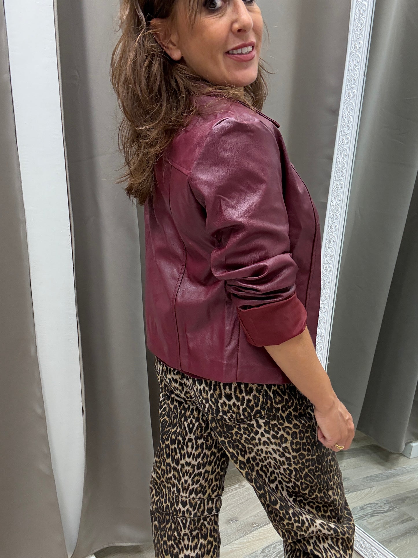 Chiodo ecopelle Susy Mix Vino