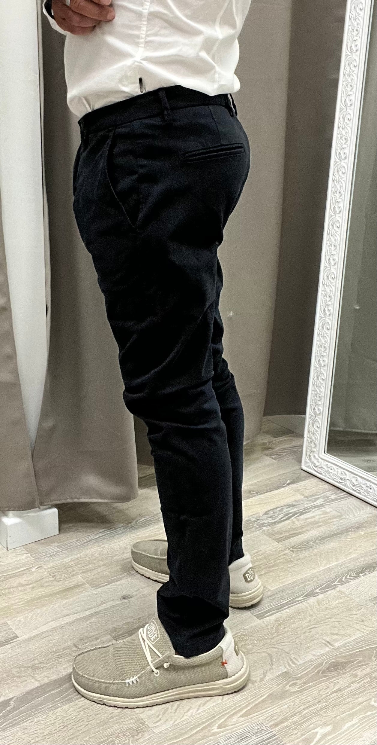 Gianni Lupo Pantalone Chinos Uomo Modello Tahoma Blu Navy