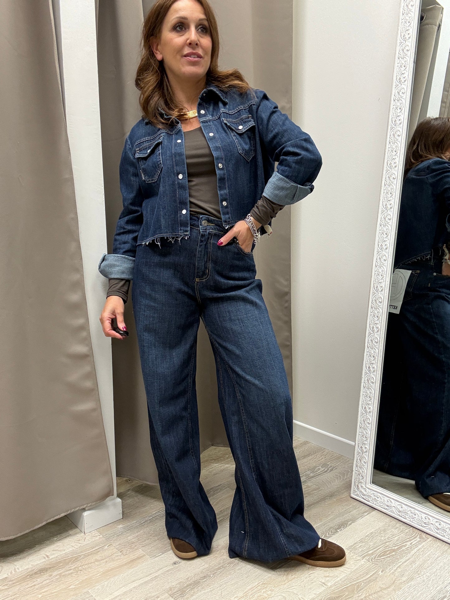 Camicia Giacca crop denim Haveone