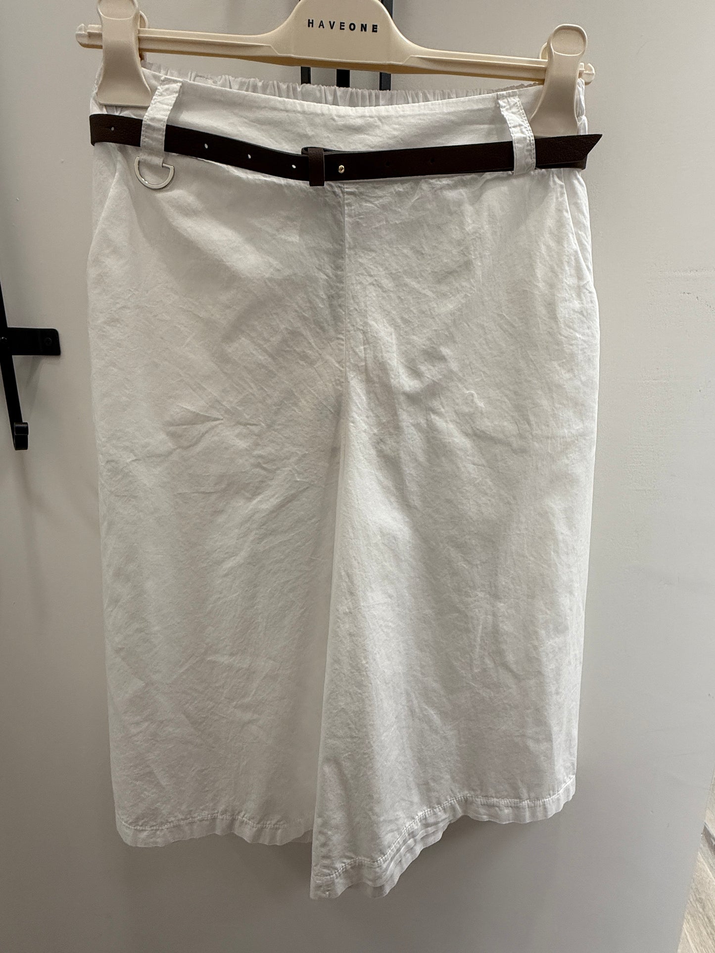 Bermuda cotone con cintura bianco Haveone